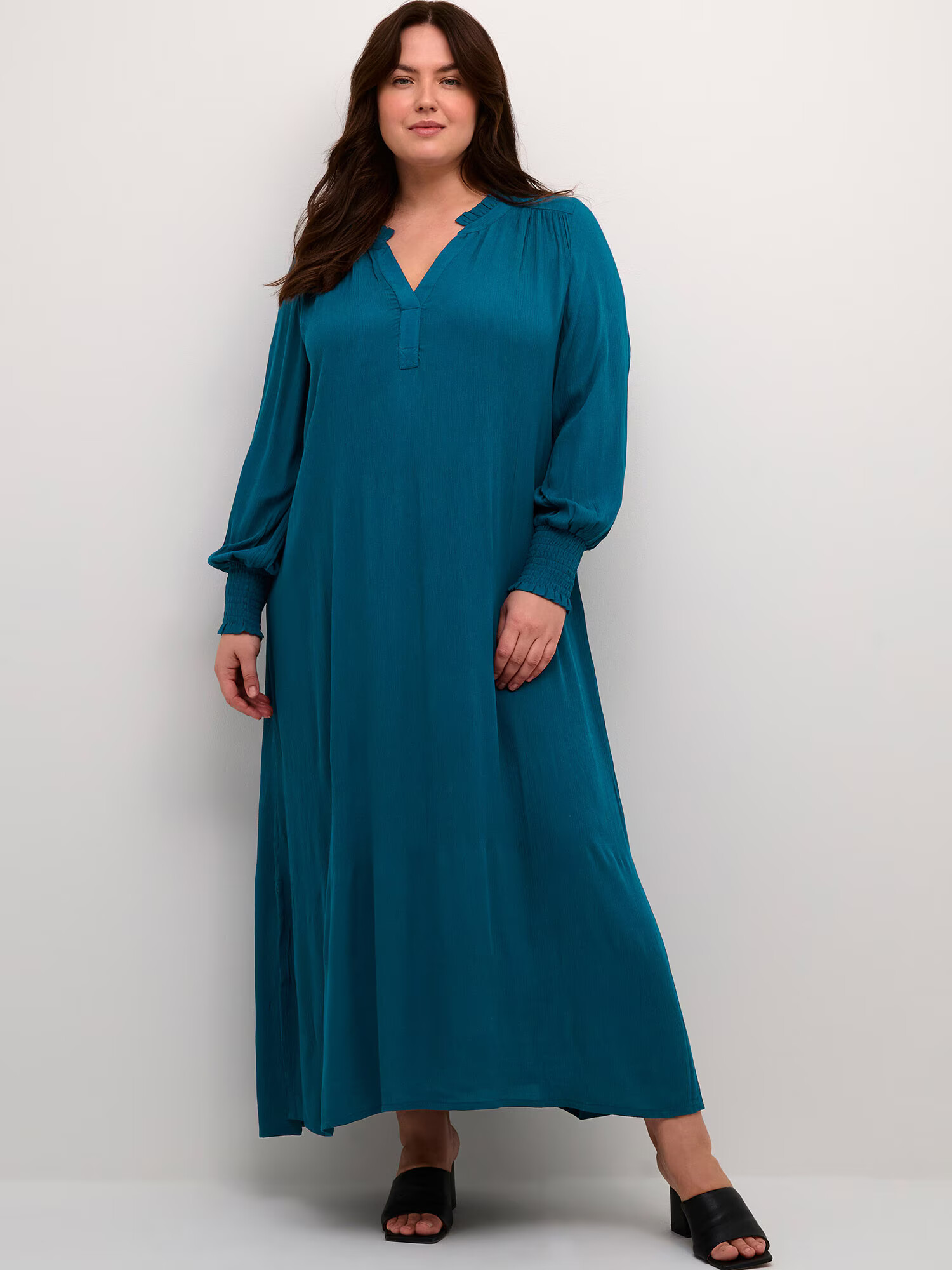 KAFFE CURVE Rochie 'Miriam' verde petrol - Pled.ro