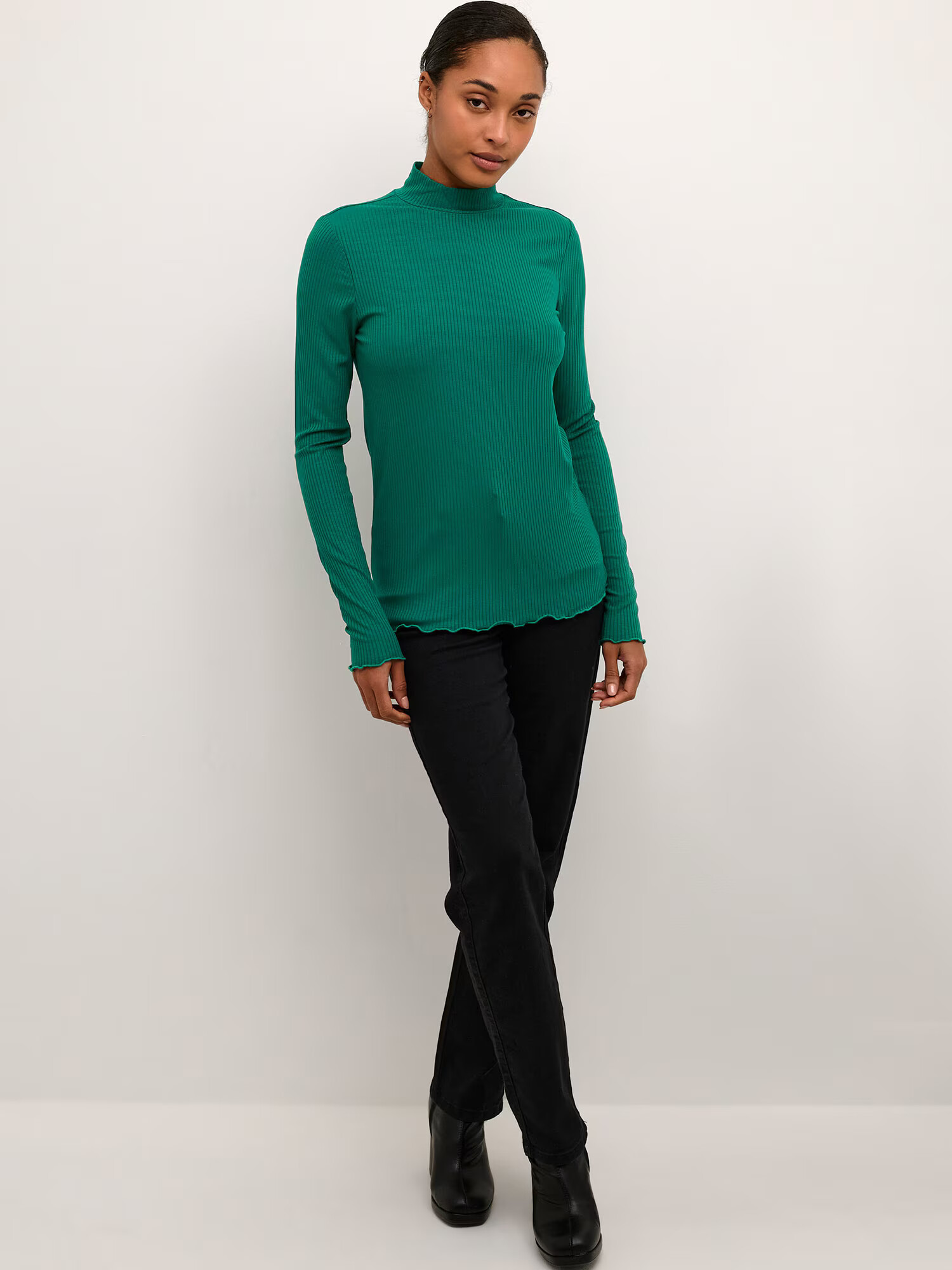 Kaffe Tricou 'Drew' verde smarald - Pled.ro