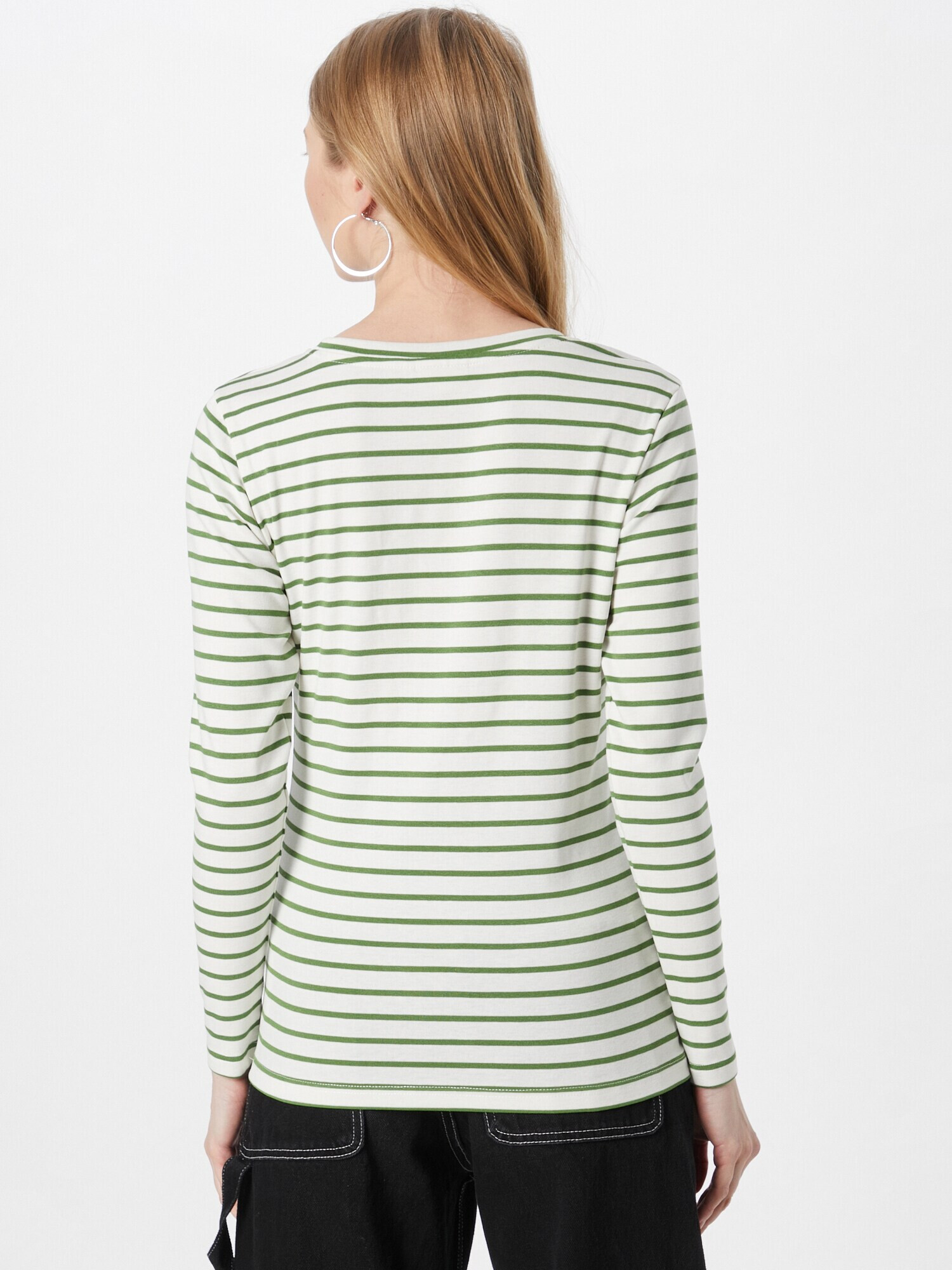 Kaffe Tricou 'Liddy' ciocolatiu / verde kiwi / alb - Pled.ro