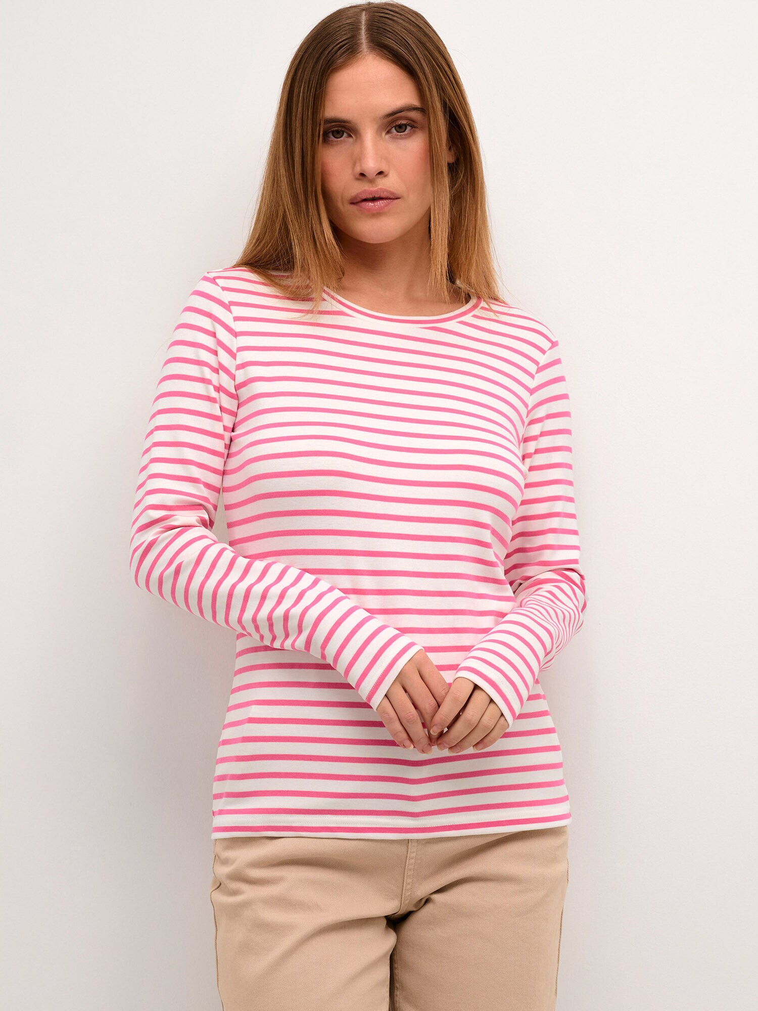 Kaffe Tricou 'Liddy' roz / alb murdar - Pled.ro