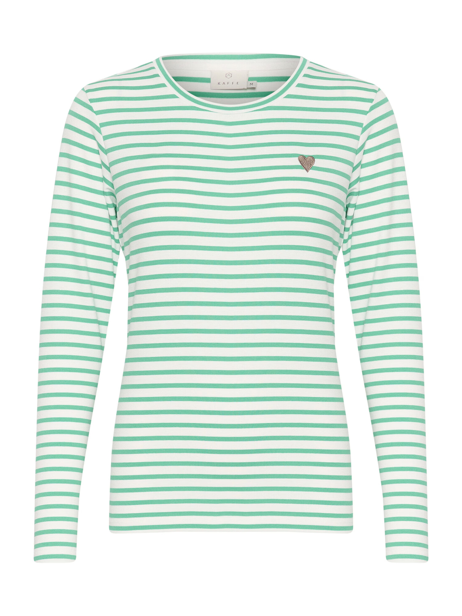 Kaffe Tricou 'Liddy' verde / alb - Pled.ro