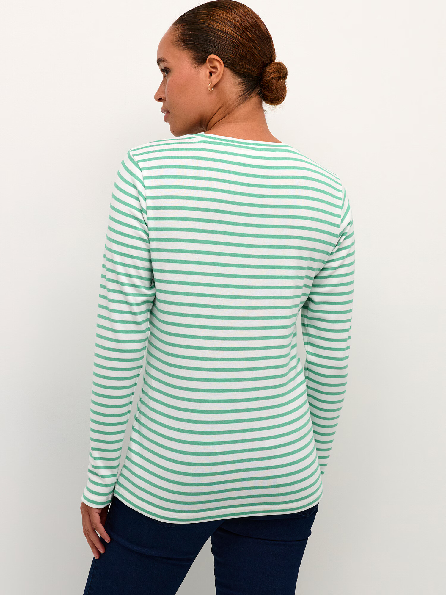 Kaffe Tricou 'Liddy' verde / alb - Pled.ro