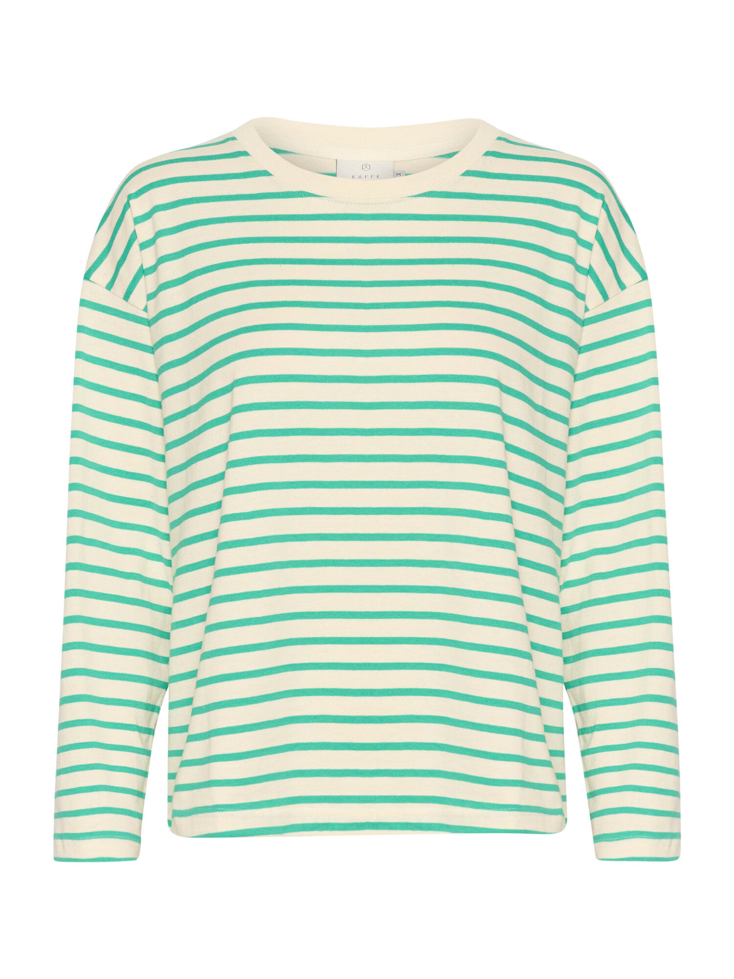 Kaffe Tricou 'Winny' verde jad / alb - Pled.ro