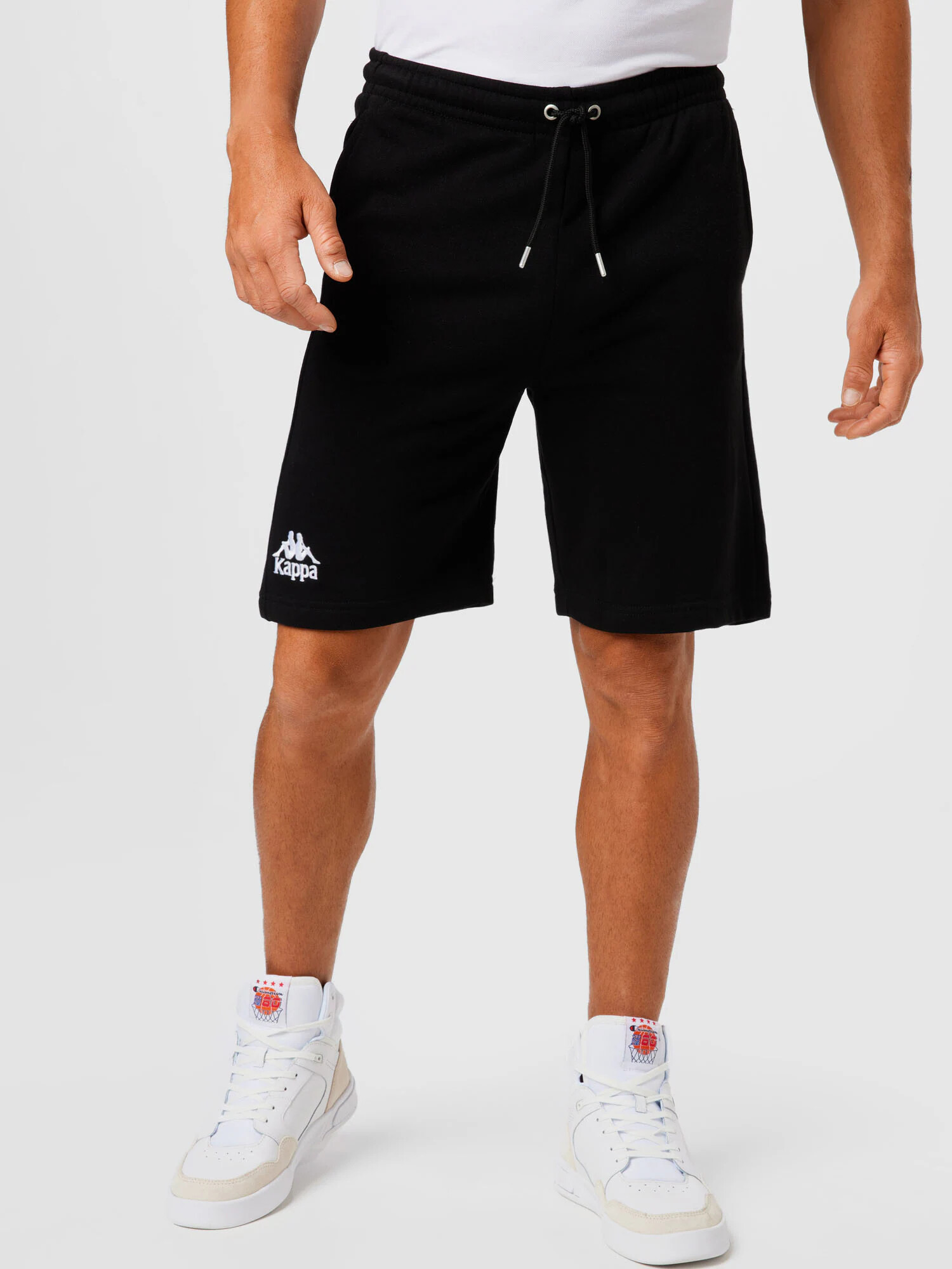 KAPPA Pantaloni 'Topen' negru / alb - Pled.ro