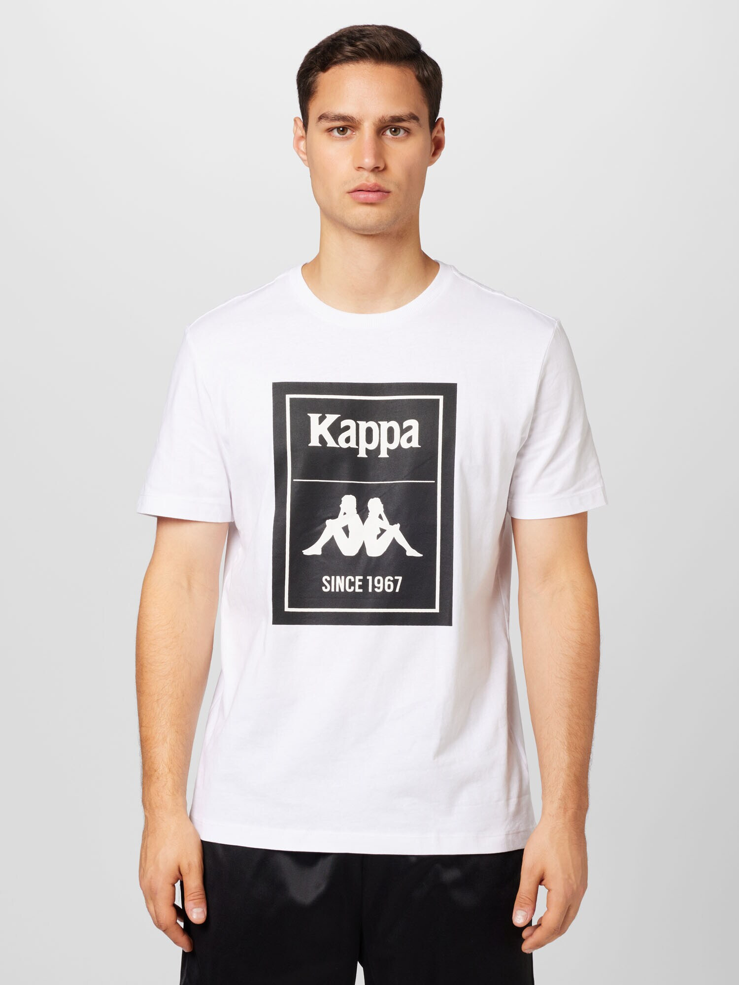 KAPPA Tricou 'LUIS' negru / alb - Pled.ro