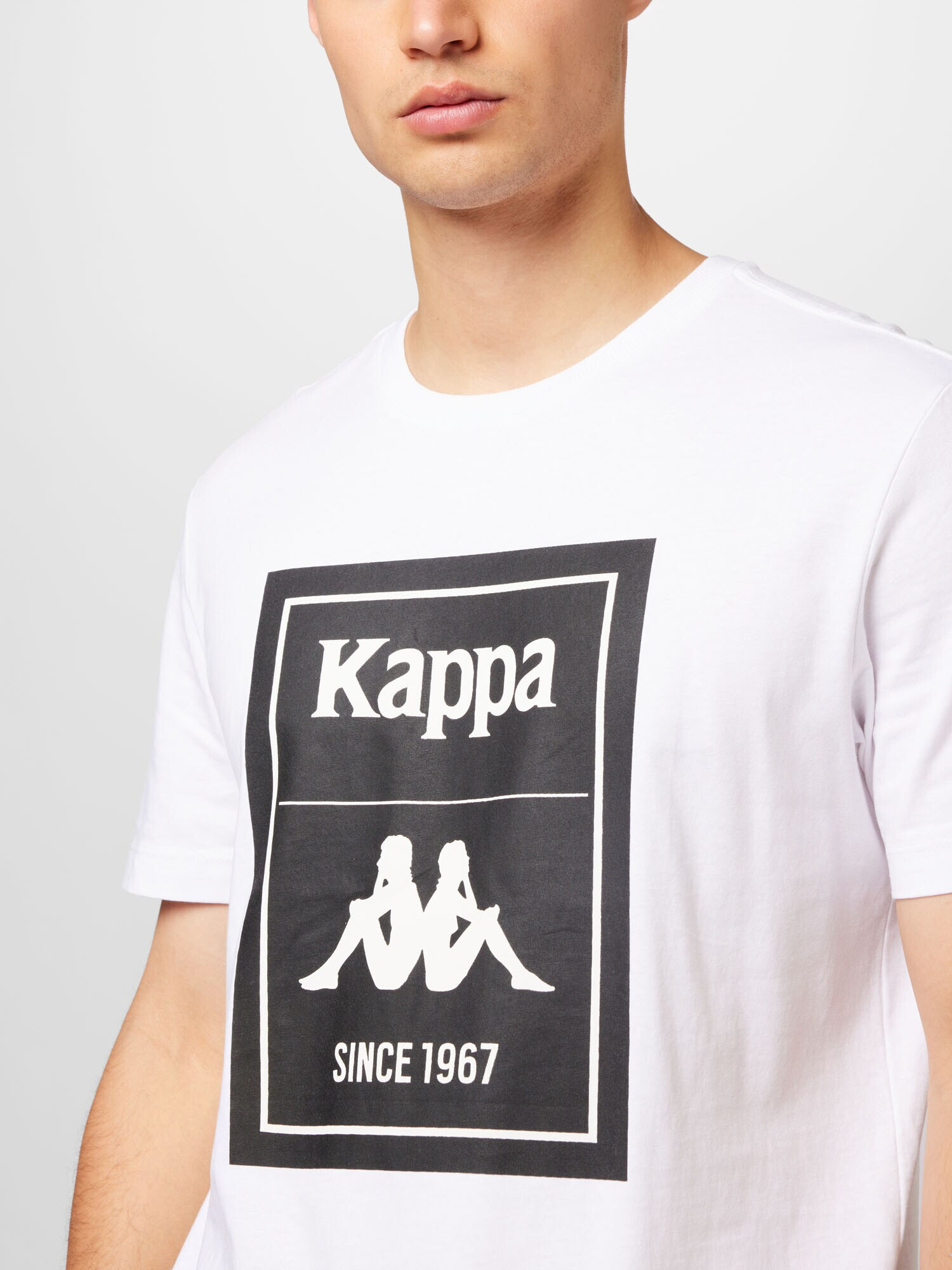 KAPPA Tricou 'LUIS' negru / alb - Pled.ro