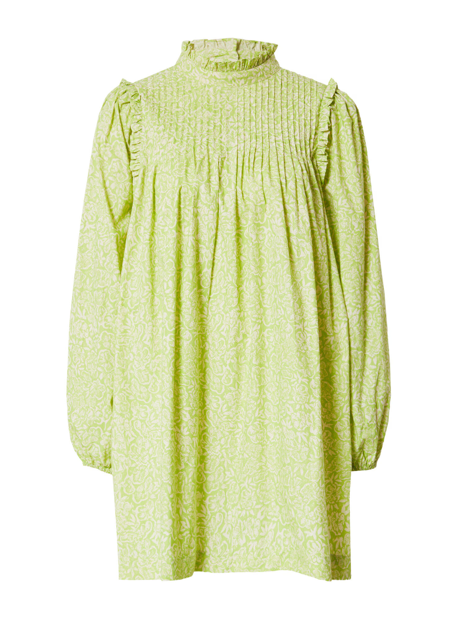 KAREN BY SIMONSEN Rochie tip bluză 'Hemilia' verde limetă / alb - Pled.ro