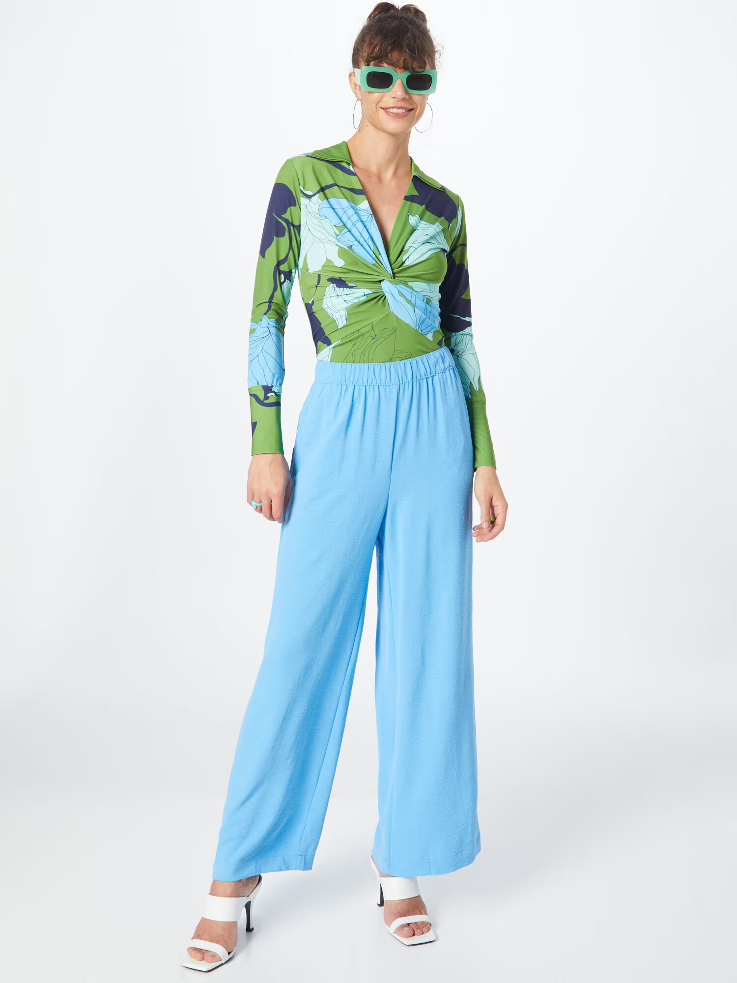 Karen Millen Tricou bleumarin / albastru deschis / verde mentă / verde măr - Pled.ro