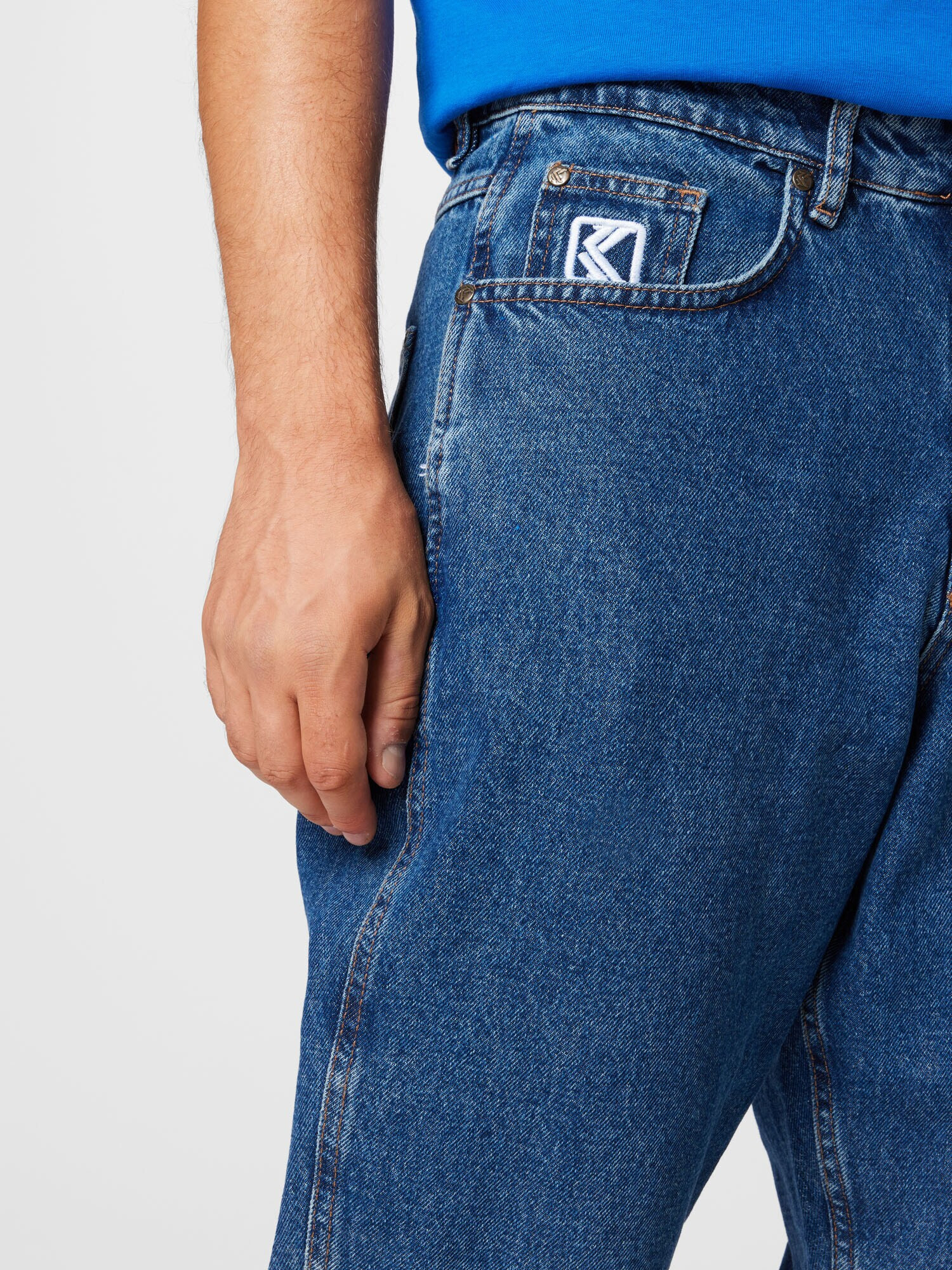 Karl Kani Jeans albastru denim / alb - Pled.ro