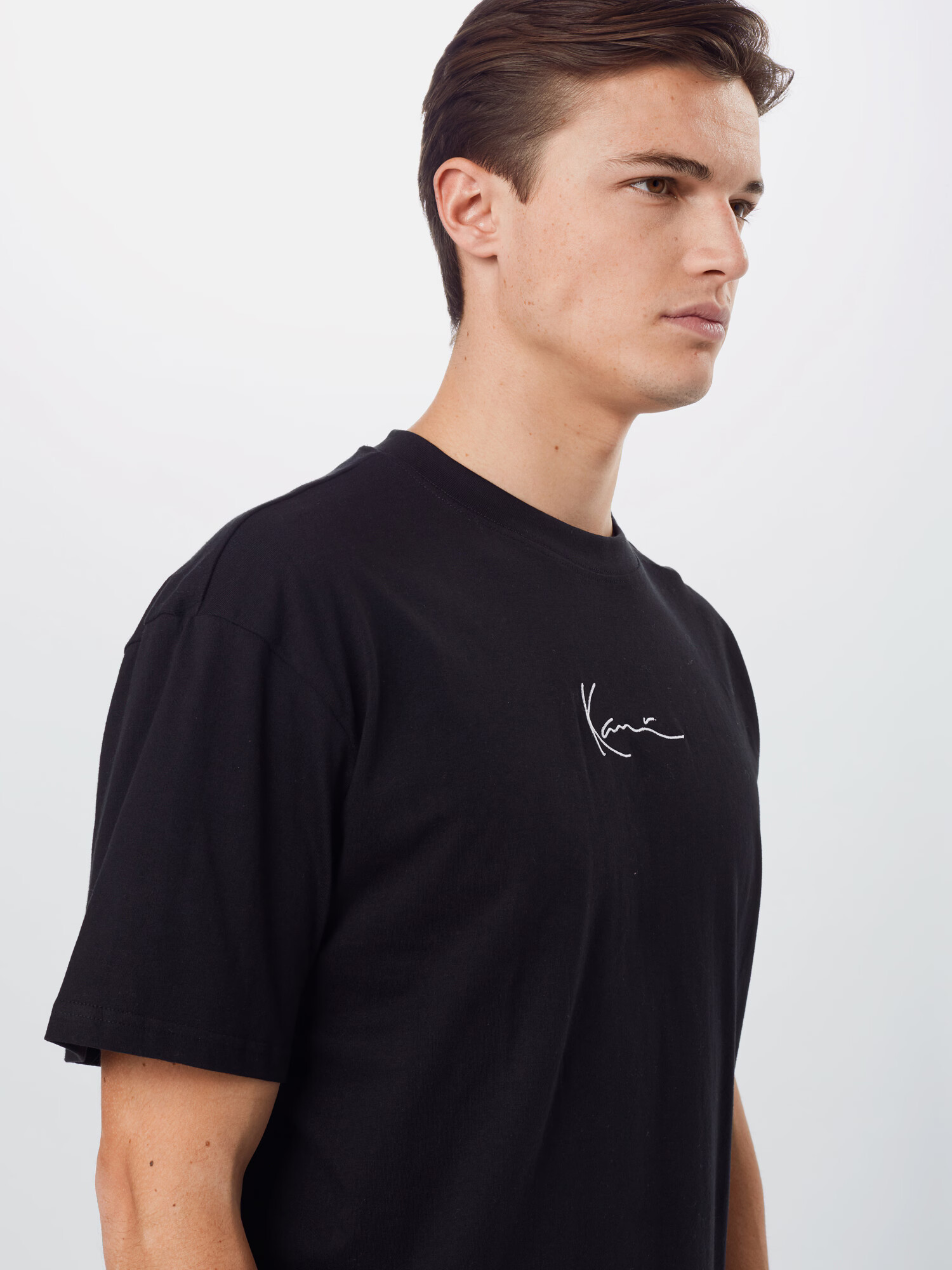 Karl Kani Tricou 'Signature' negru / alb - Pled.ro