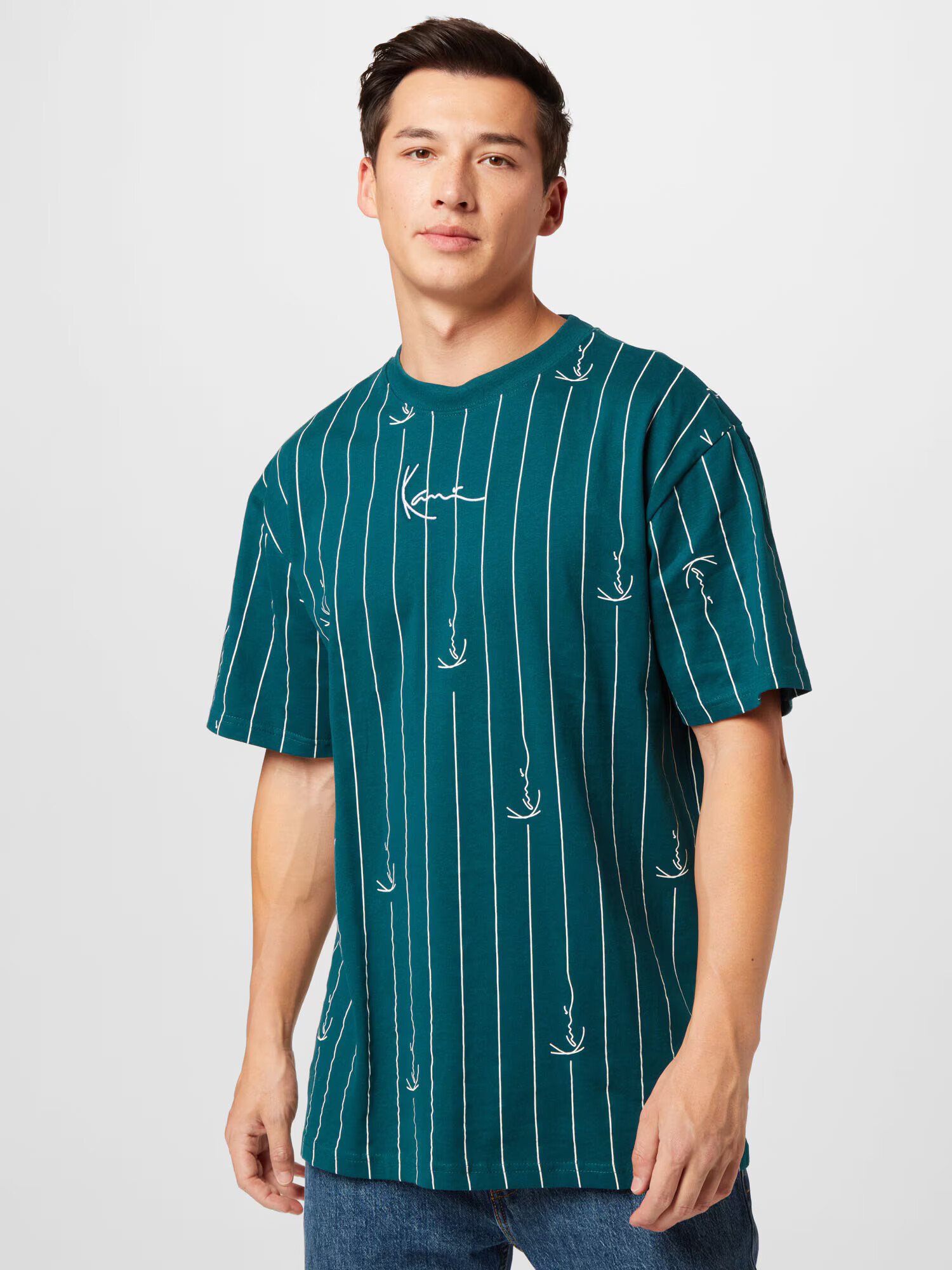 Karl Kani Tricou verde / alb - Pled.ro