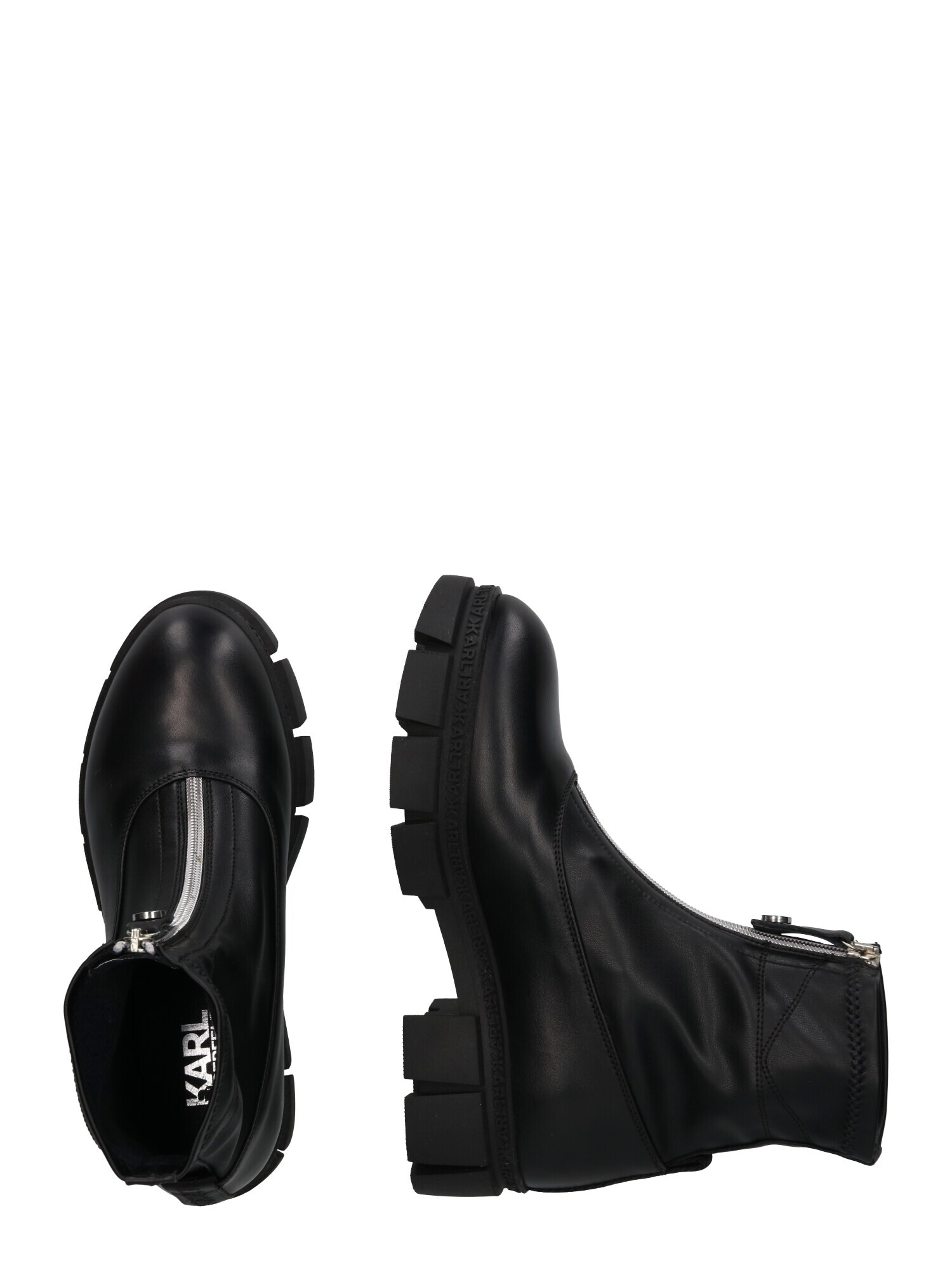 Karl Lagerfeld Botine 'ARIA' negru / argintiu - Pled.ro