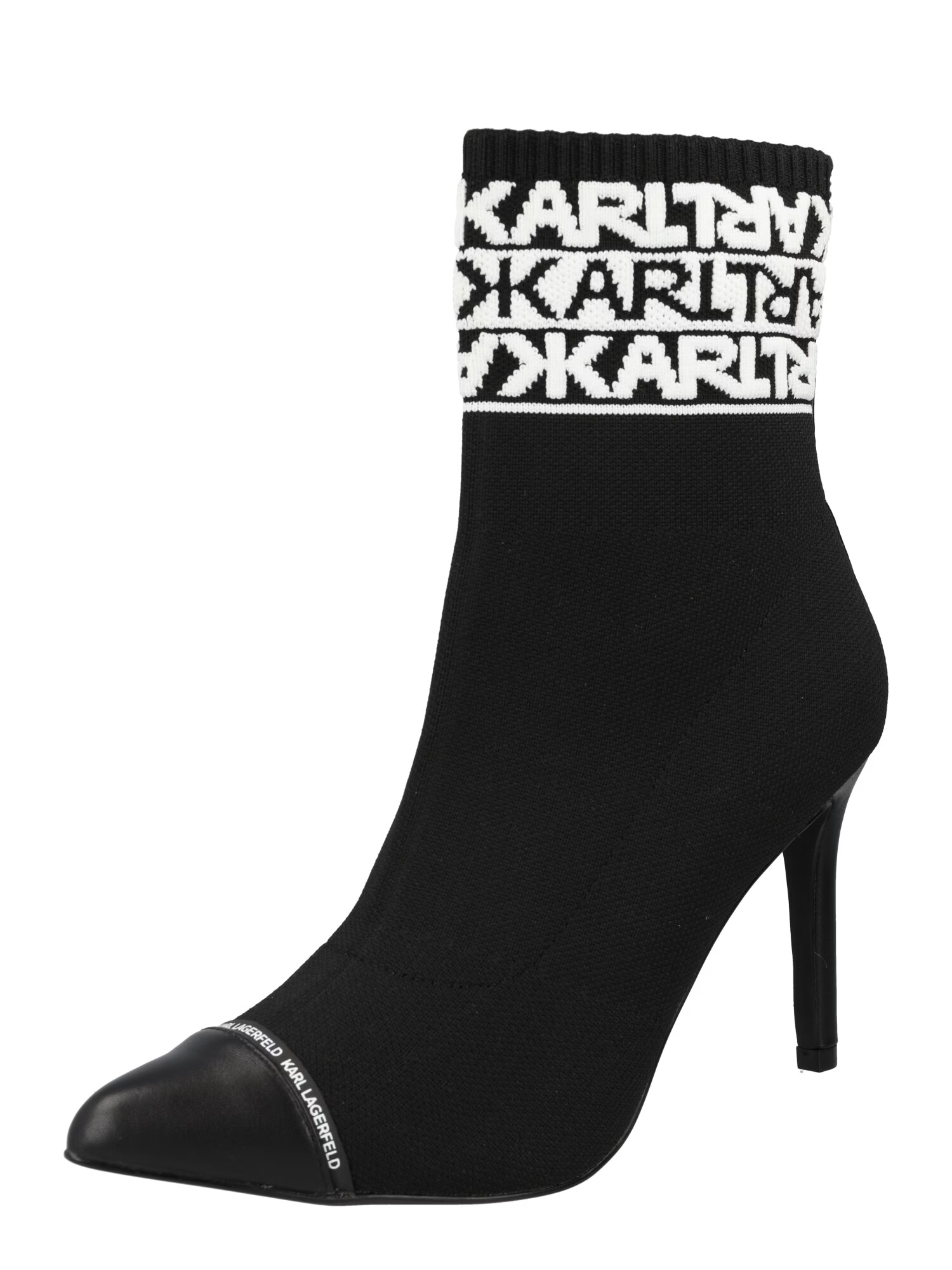 Karl Lagerfeld Botine 'PANDARA' negru / alb - Pled.ro