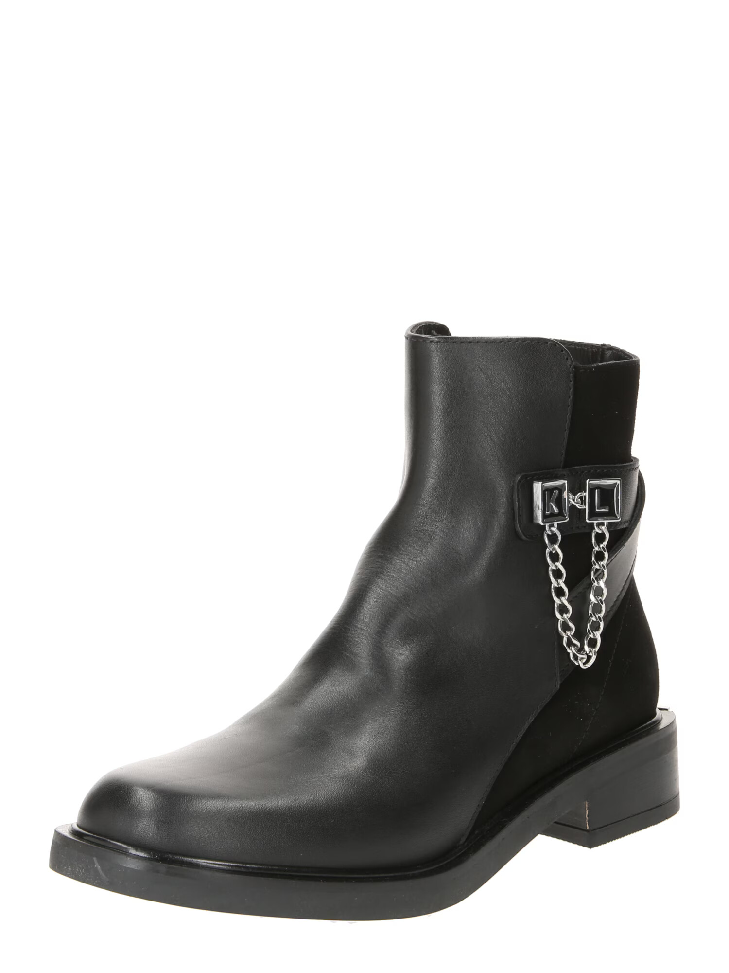 Karl Lagerfeld Botine 'PAYTON' negru / argintiu - Pled.ro