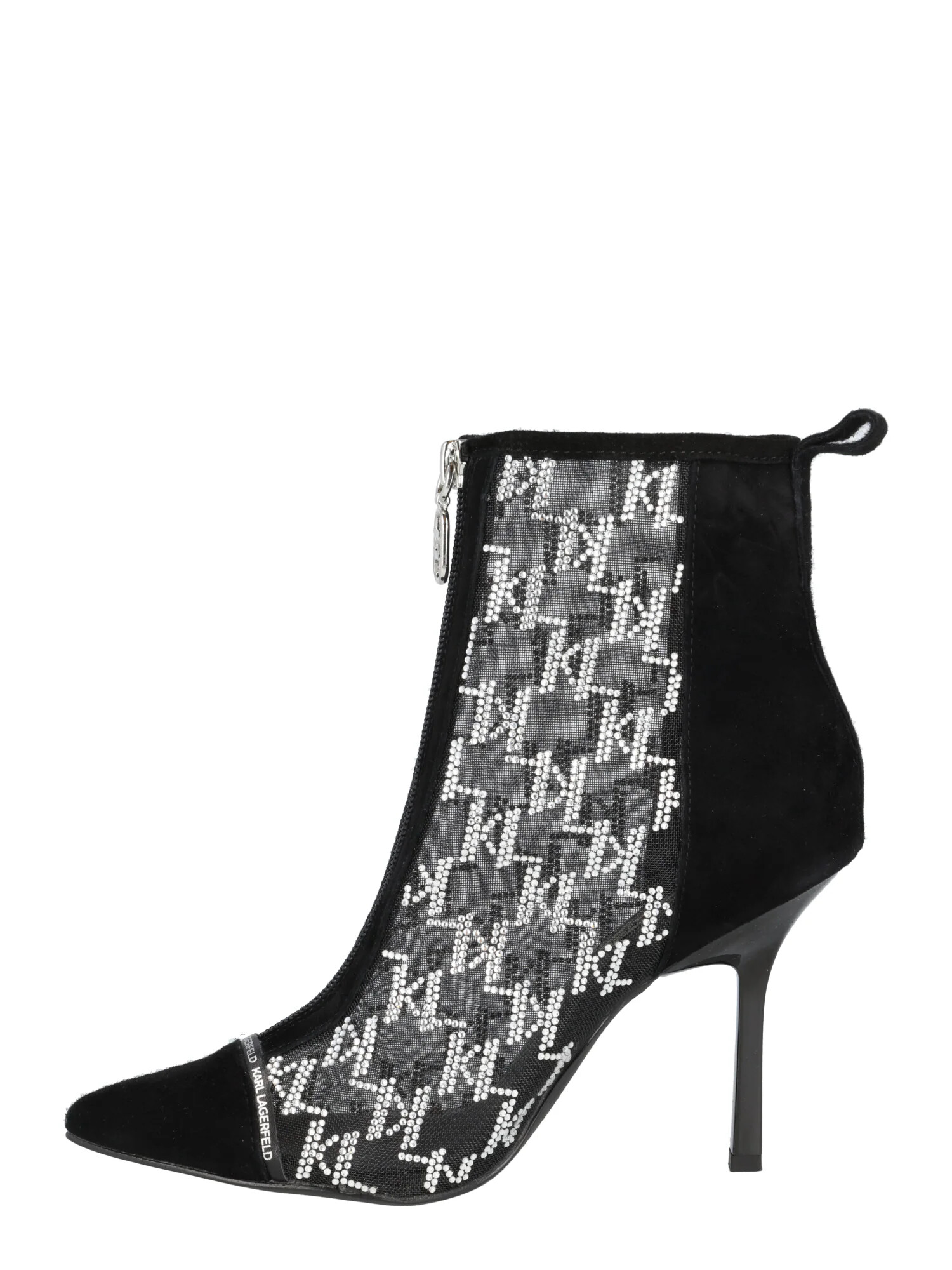 Karl Lagerfeld Botine 'SARABANDE' negru / argintiu - Pled.ro