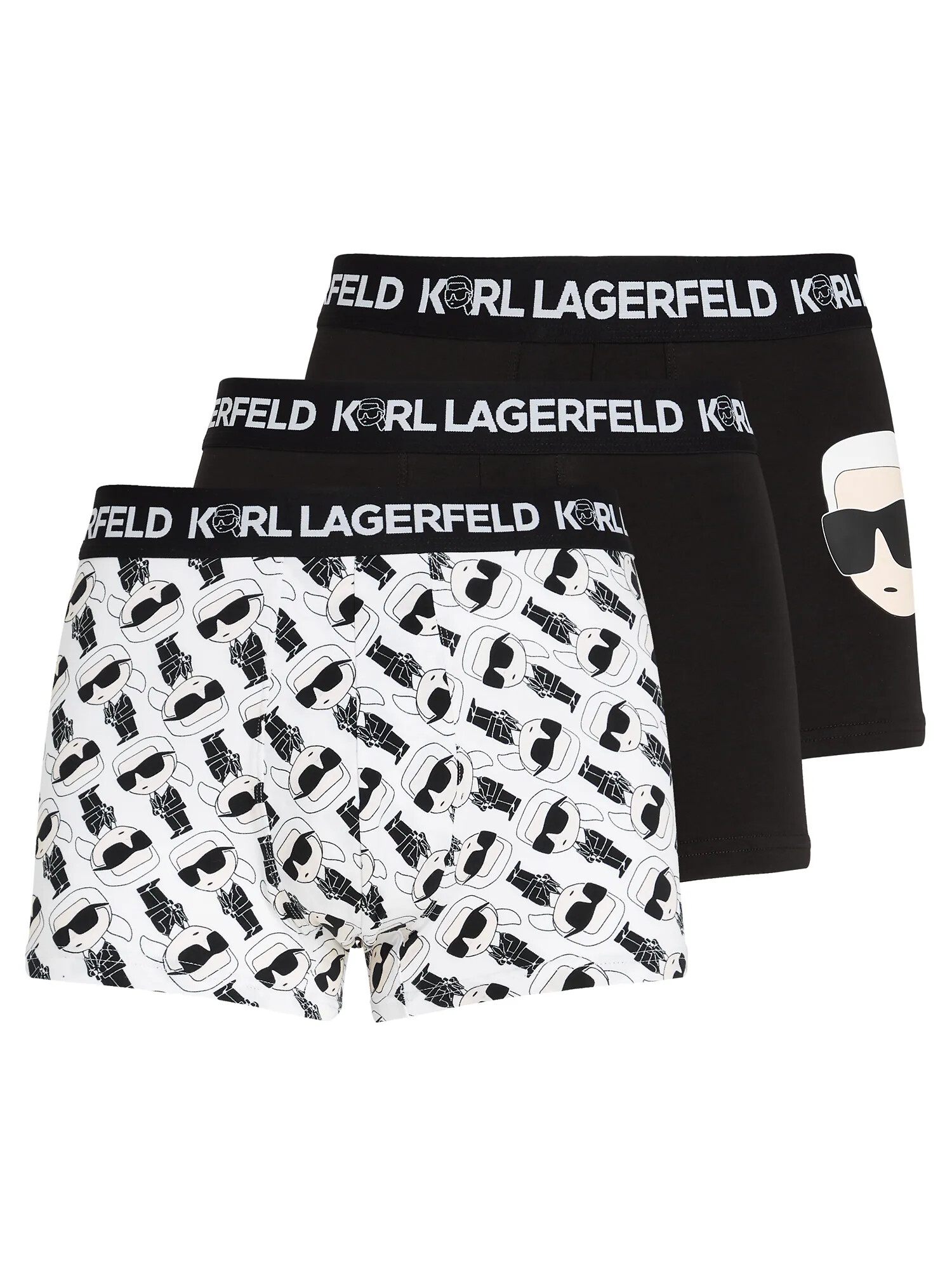 Karl Lagerfeld Boxeri crem / negru / alb - Pled.ro