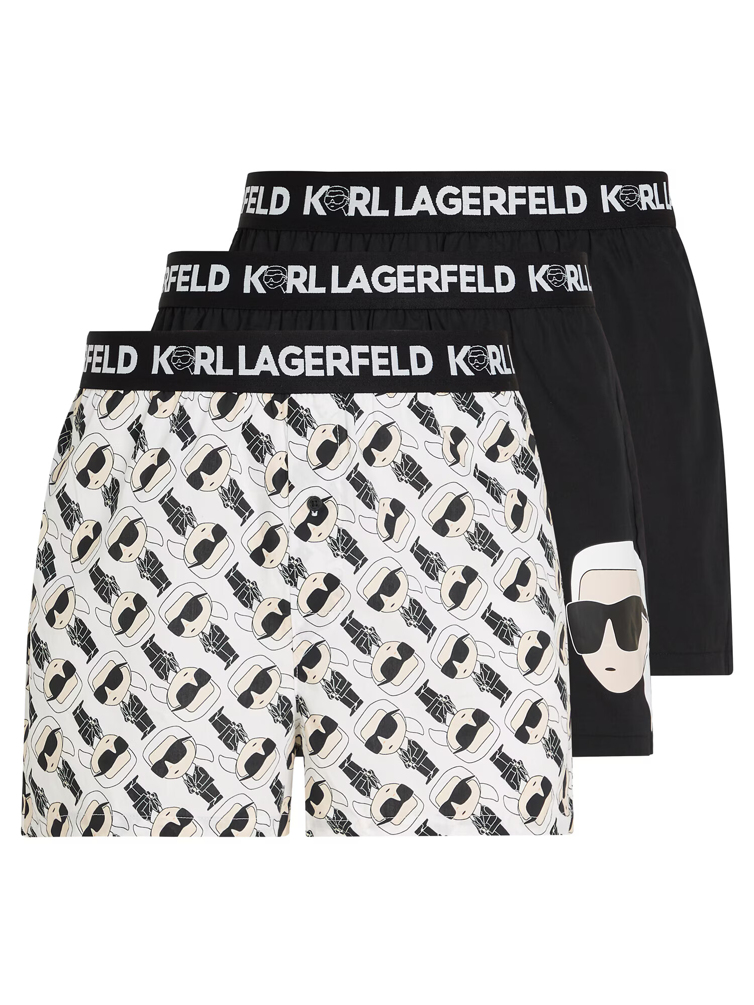 Karl Lagerfeld Boxeri ecru / negru / alb - Pled.ro