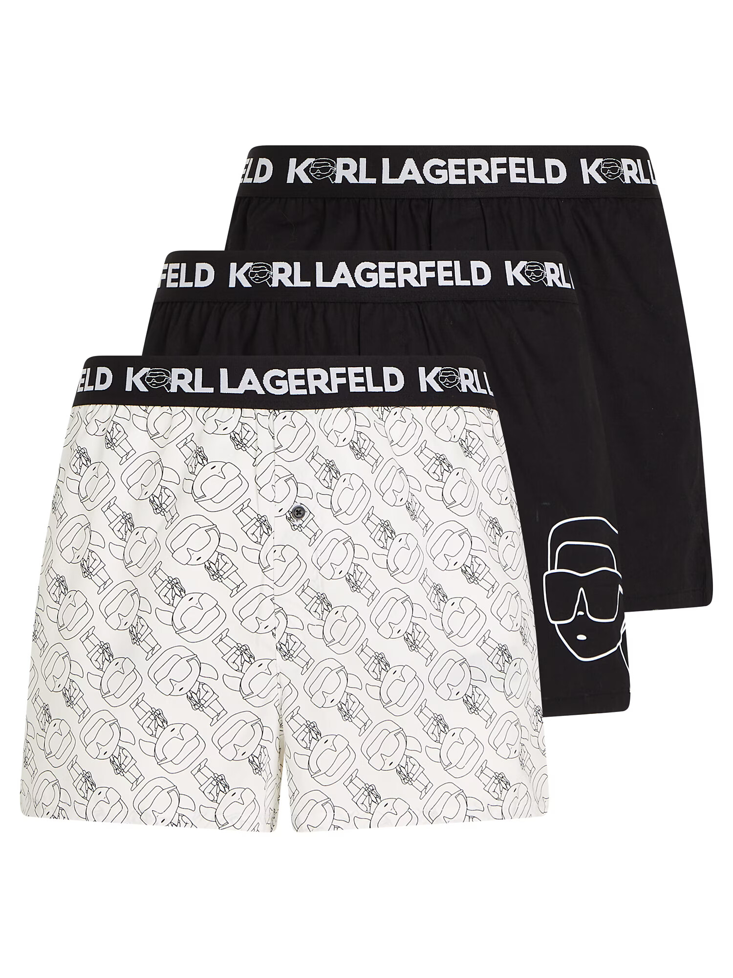 Karl Lagerfeld Boxeri negru / alb - Pled.ro