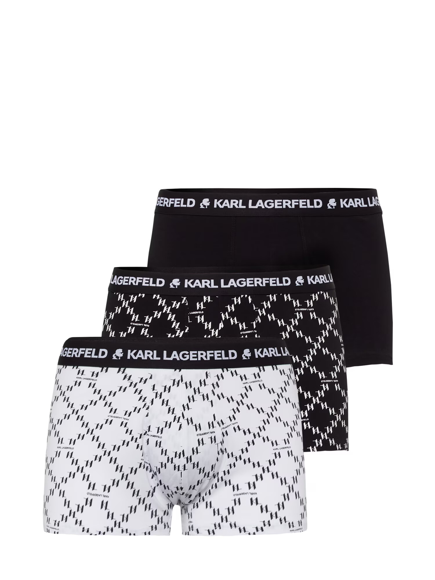 Karl Lagerfeld Boxeri negru / alb - Pled.ro