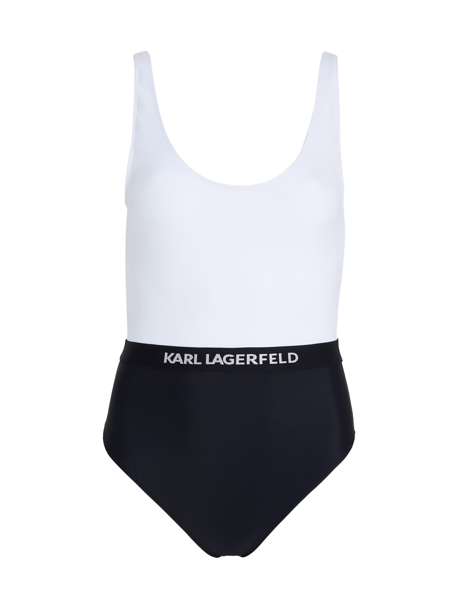 Karl Lagerfeld Costum de baie întreg negru / alb - Pled.ro