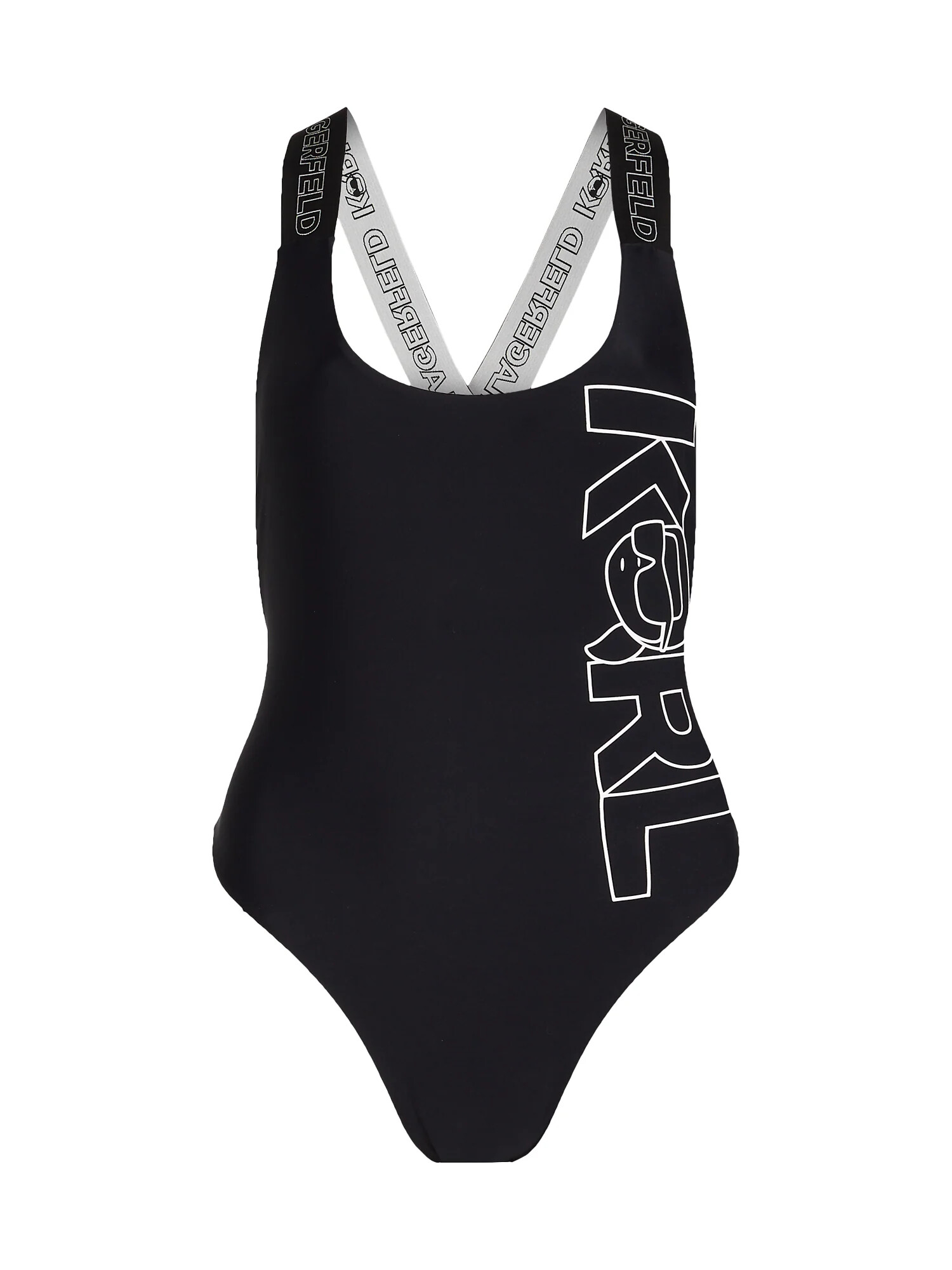 Karl Lagerfeld Costum de baie întreg negru / alb - Pled.ro