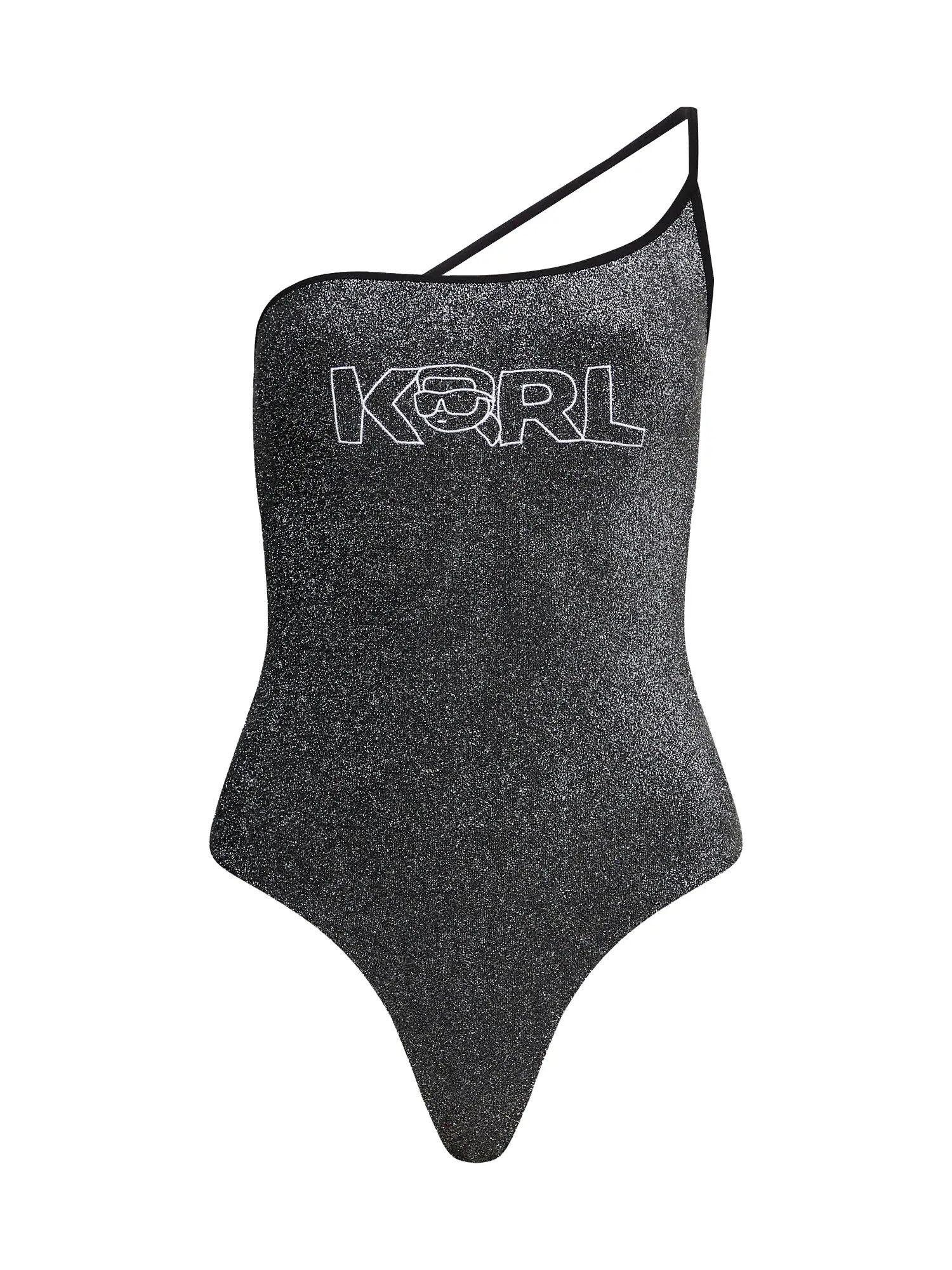 Karl Lagerfeld Costum de baie întreg negru / argintiu / alb - Pled.ro