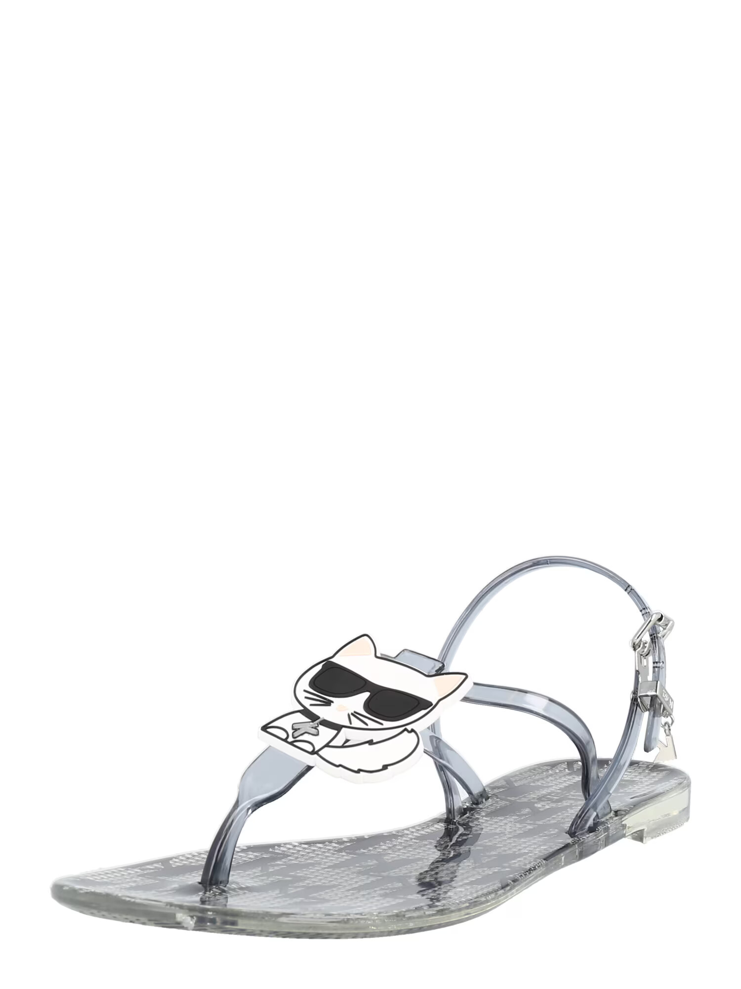 Karl Lagerfeld Flip-flops 'JELLY' gri fumuriu / negru / alb - Pled.ro