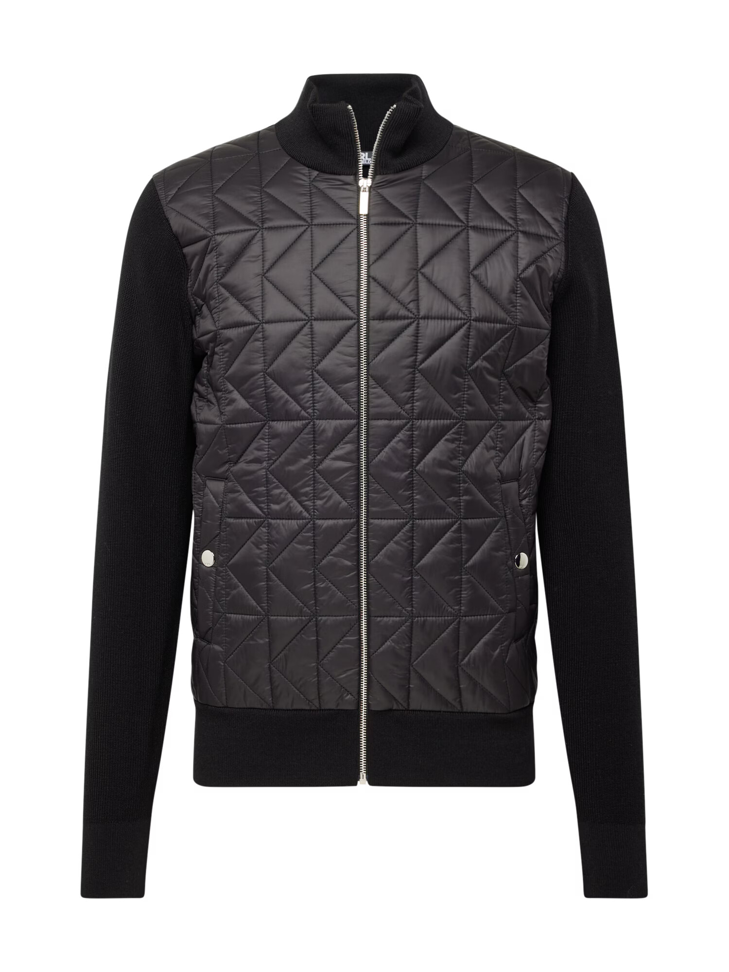 Karl Lagerfeld Geacă de primăvară-toamnă 'KNIT ZIP JACKET' negru - Pled.ro