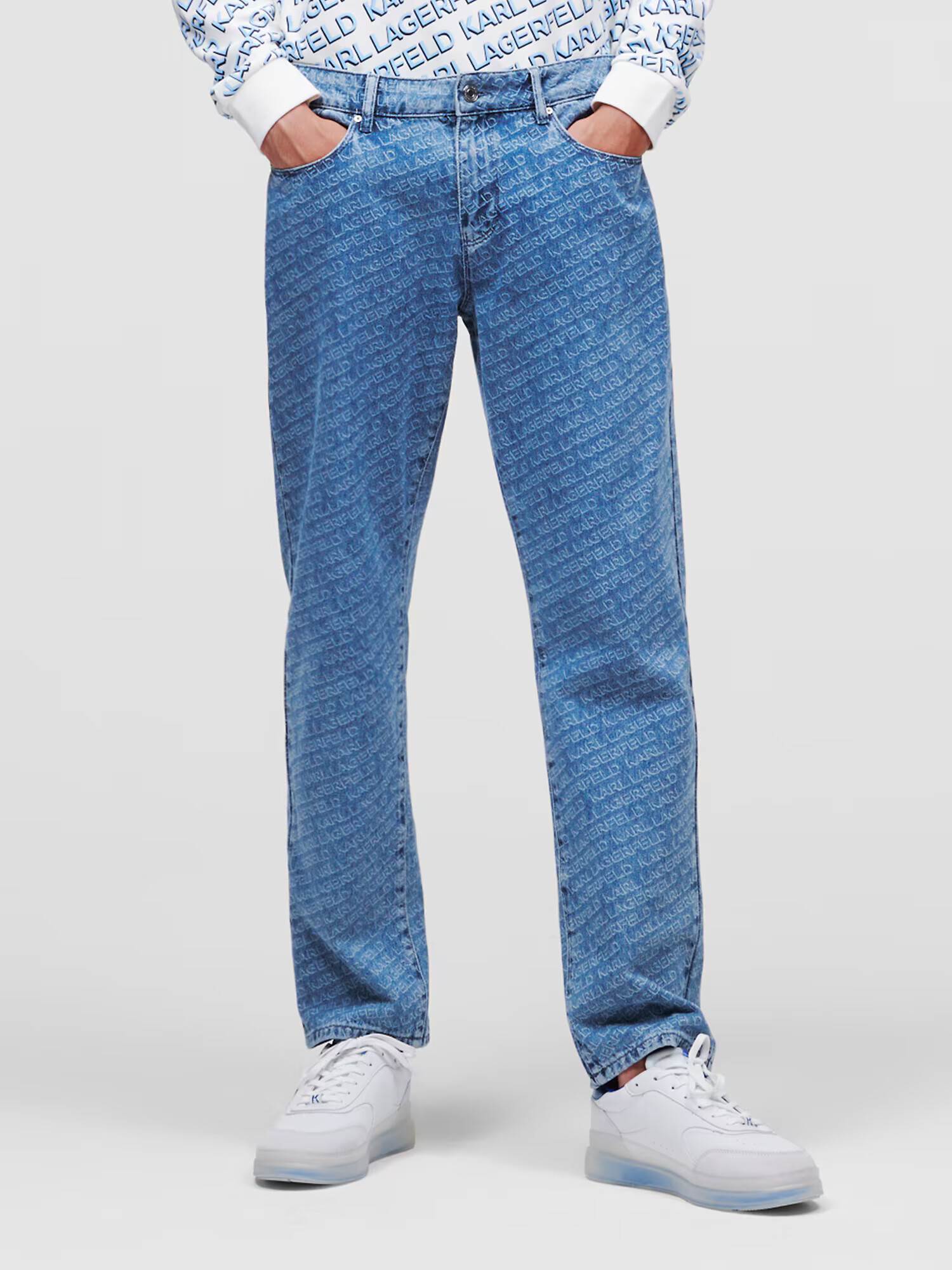 Karl Lagerfeld Jeans albastru denim / alb - Pled.ro