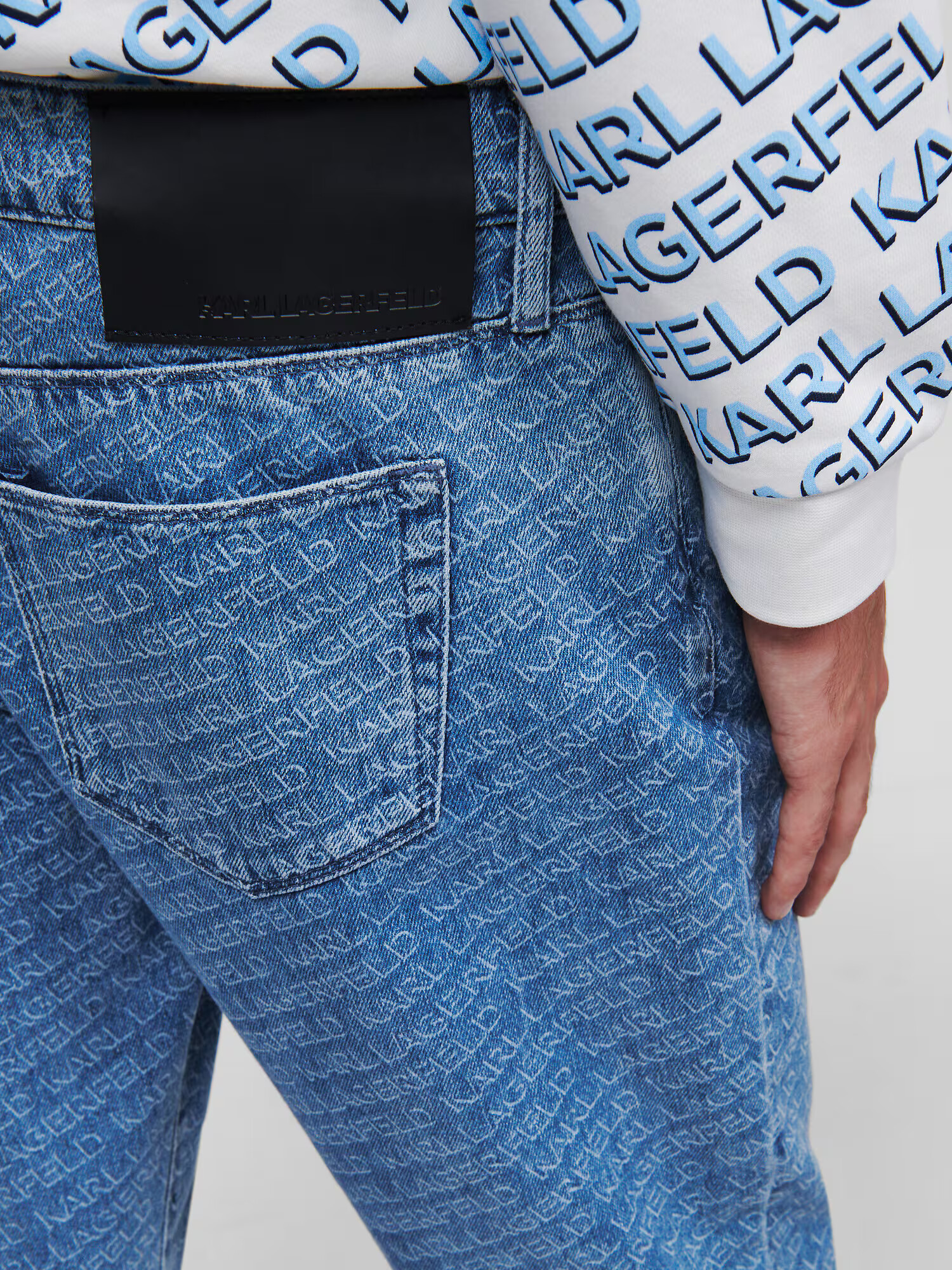 Karl Lagerfeld Jeans albastru denim / alb - Pled.ro