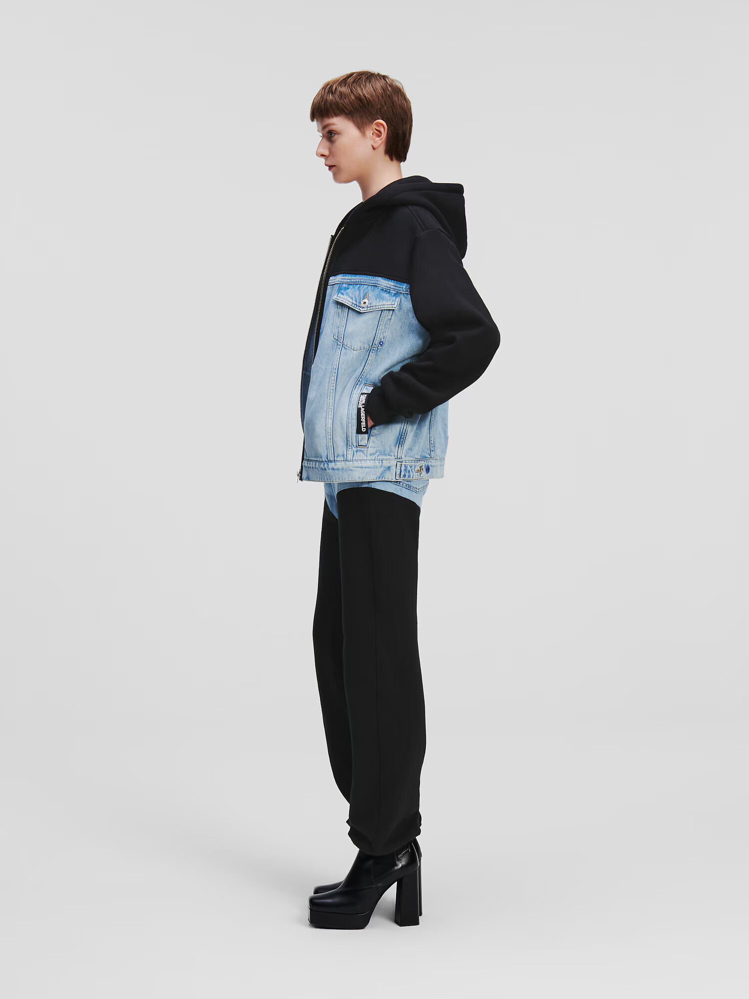 KARL LAGERFELD JEANS Geacă de primăvară-toamnă albastru denim / negru - Pled.ro