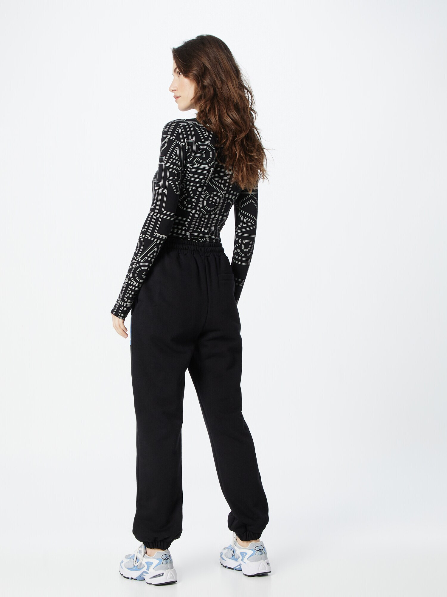 KARL LAGERFELD JEANS Pantaloni azur / negru / alb - Pled.ro