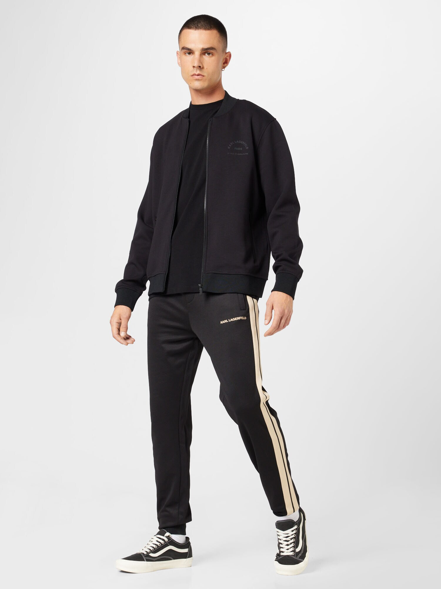 Karl Lagerfeld Pantaloni bej / negru - Pled.ro