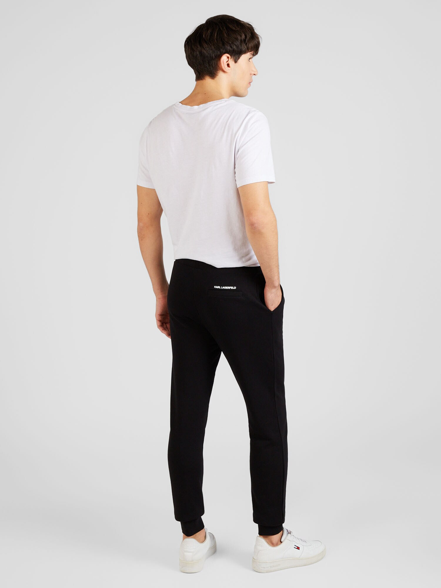 Karl Lagerfeld Pantaloni negru / alb - Pled.ro