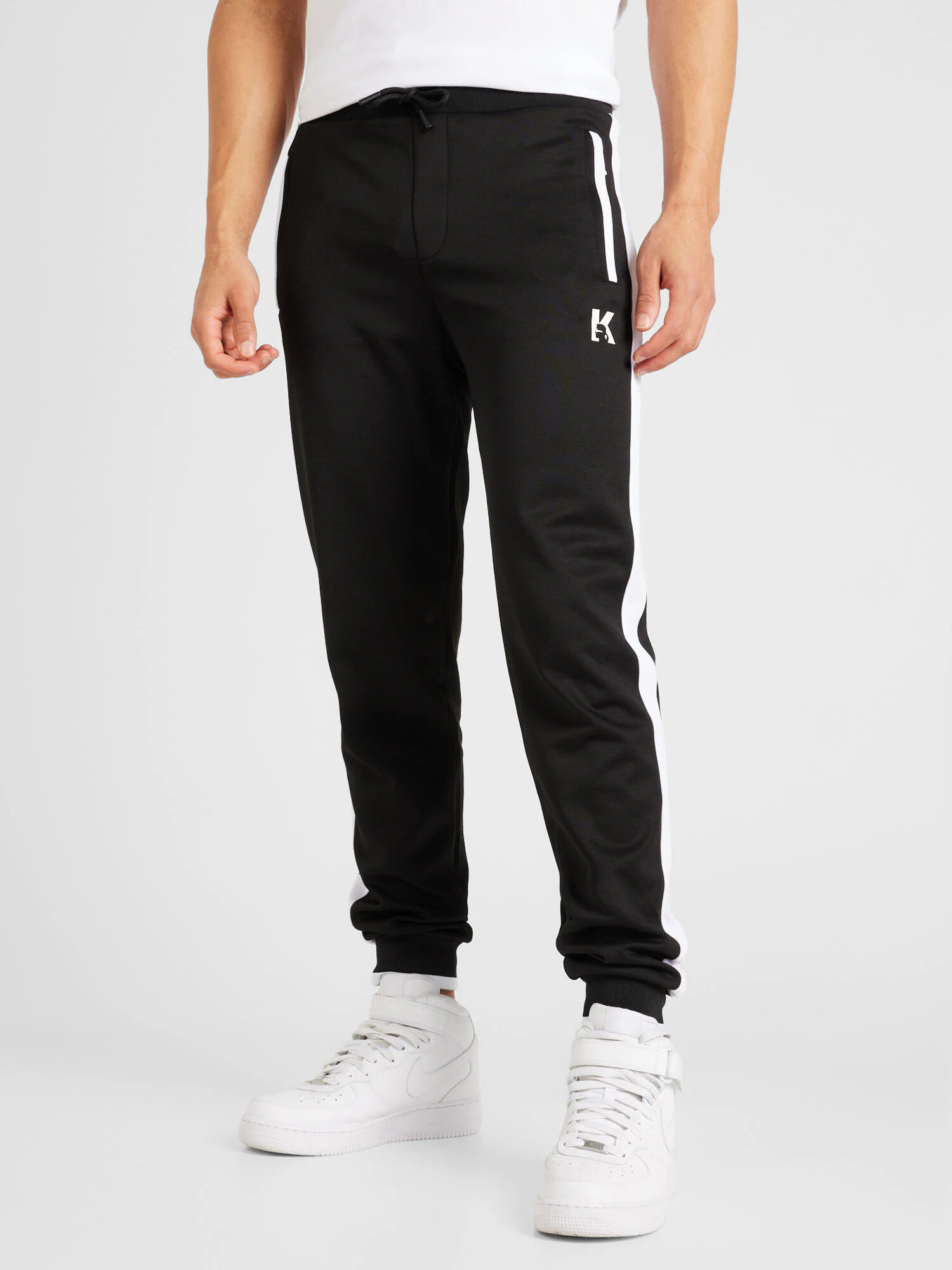 Karl Lagerfeld Pantaloni negru / alb - Pled.ro