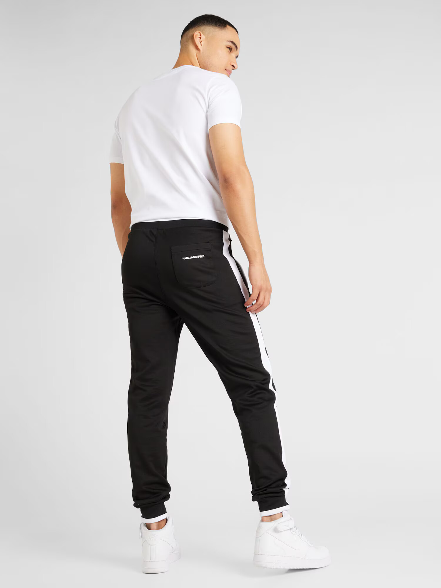 Karl Lagerfeld Pantaloni negru / alb - Pled.ro