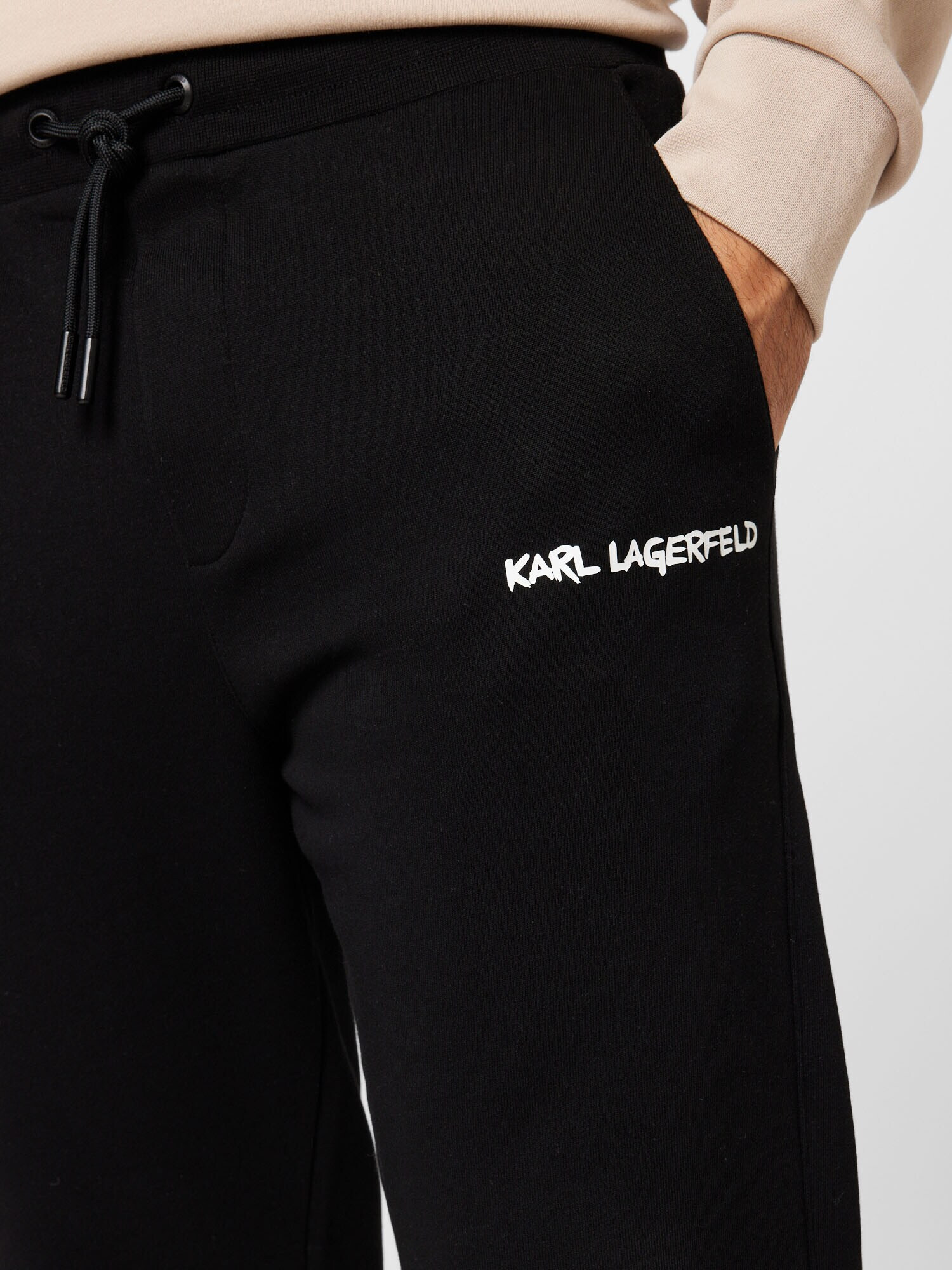 Karl Lagerfeld Pantaloni negru / alb - Pled.ro