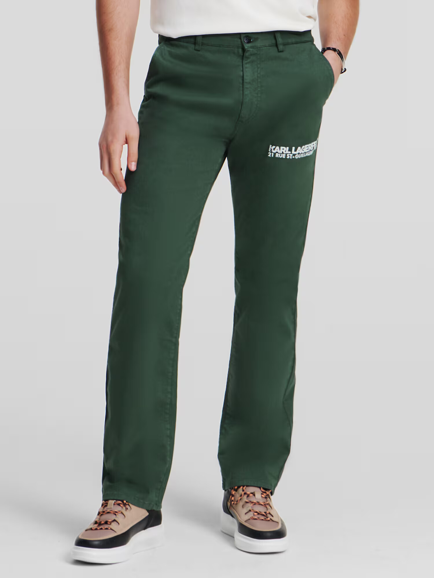 Karl Lagerfeld Pantaloni eleganți verde - Pled.ro