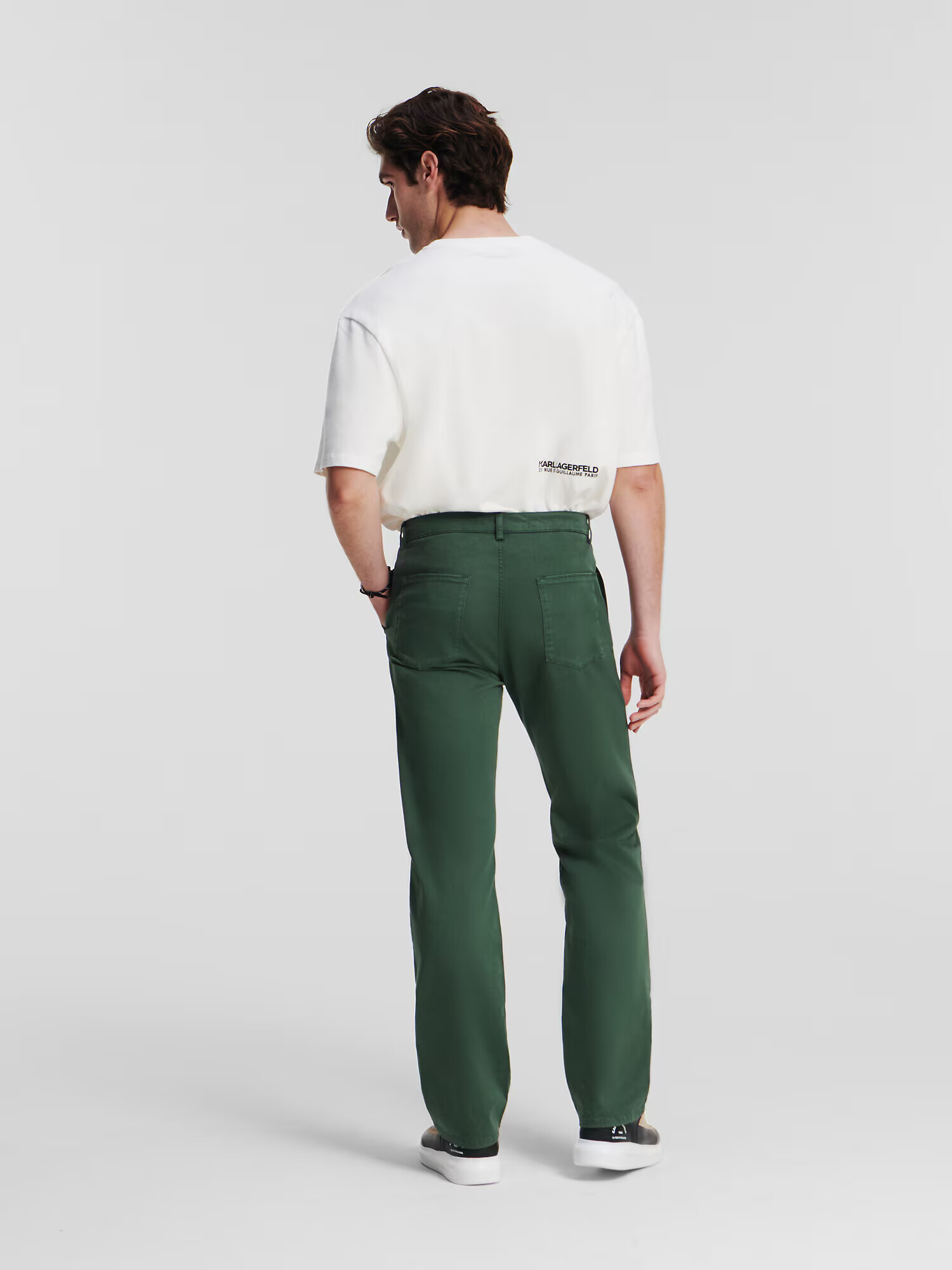 Karl Lagerfeld Pantaloni eleganți verde - Pled.ro