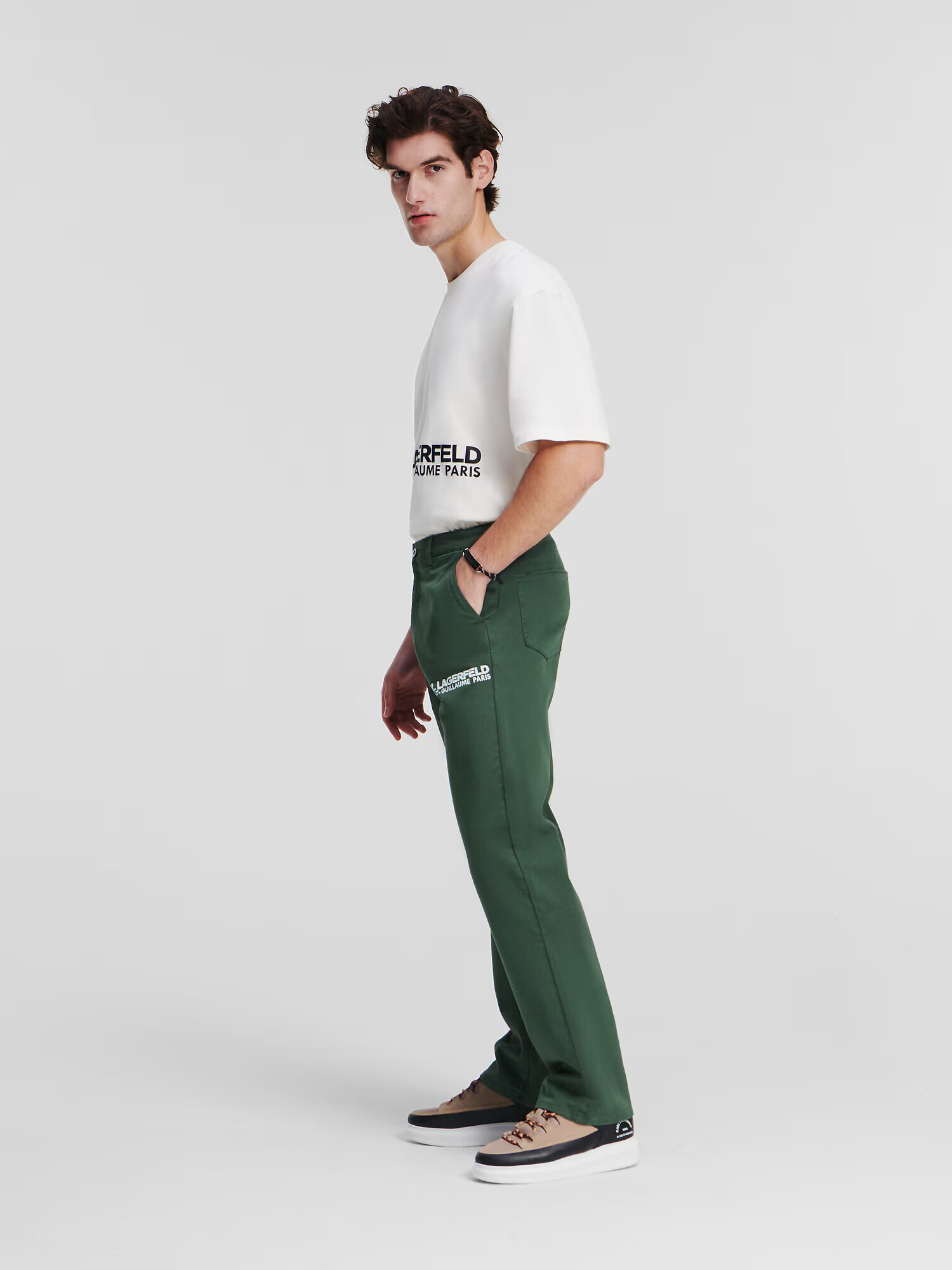 Karl Lagerfeld Pantaloni eleganți verde - Pled.ro