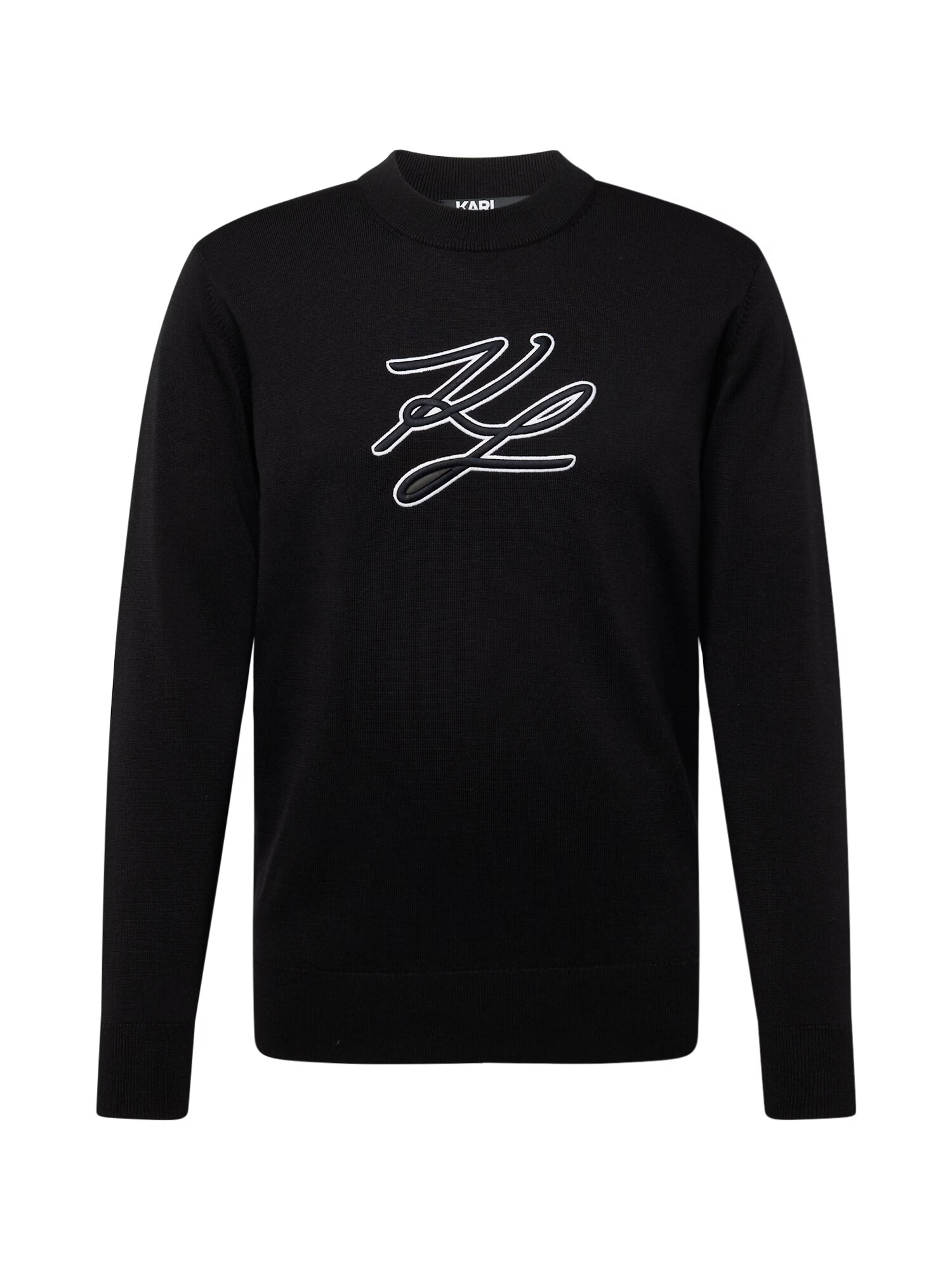 Karl Lagerfeld Pulover 'KNIT' negru / alb - Pled.ro