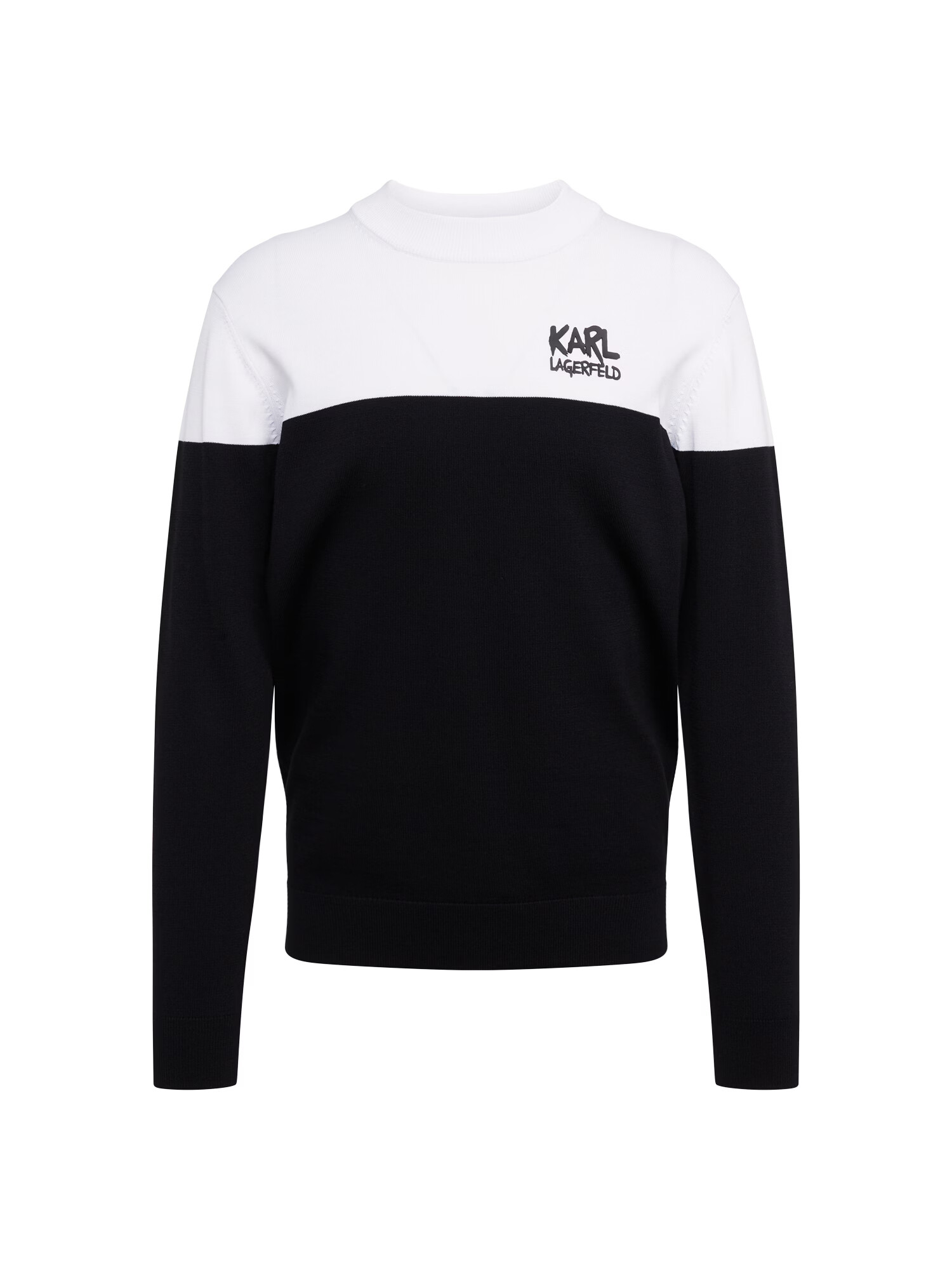 Karl Lagerfeld Pulover negru / alb - Pled.ro