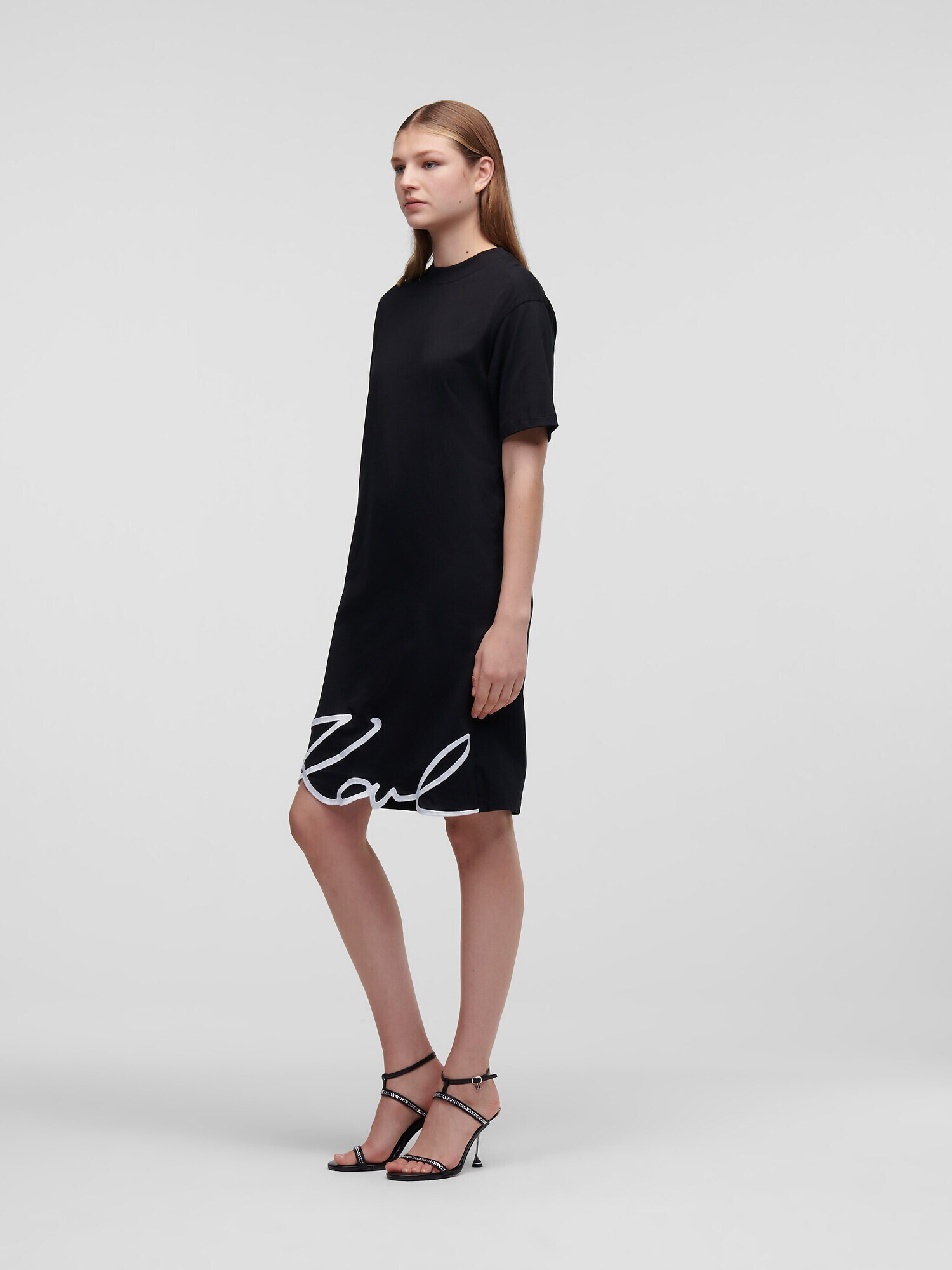 Karl Lagerfeld Rochie negru / alb - Pled.ro