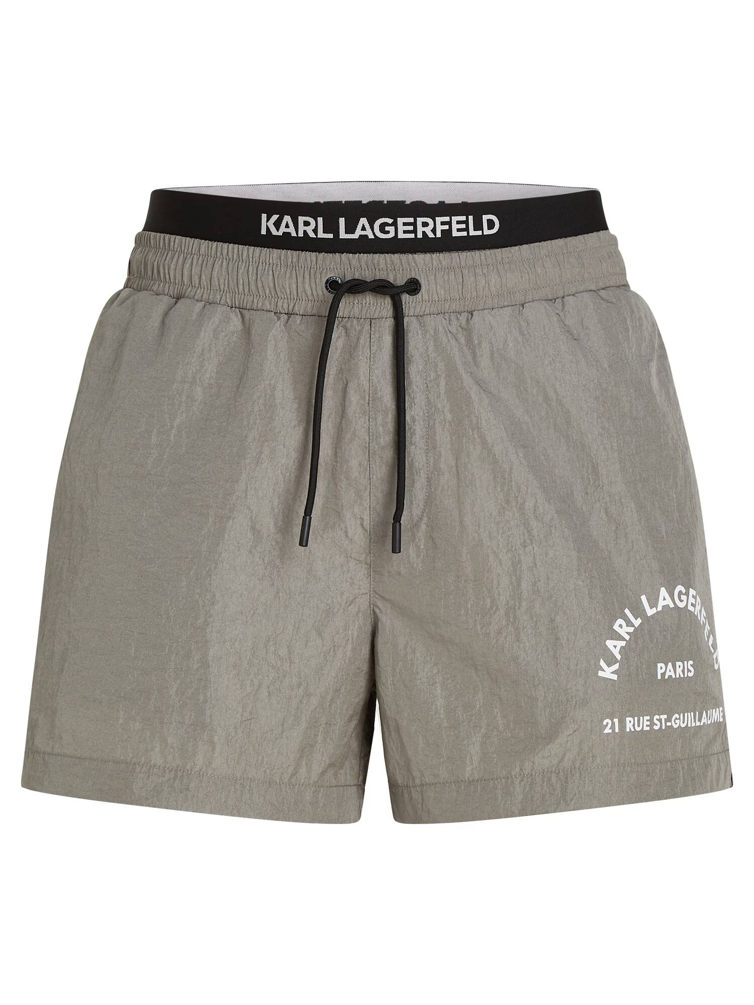 Karl Lagerfeld Slipi 'Rue St-Guillaume Double Waistband' gri argintiu / negru / alb - Pled.ro