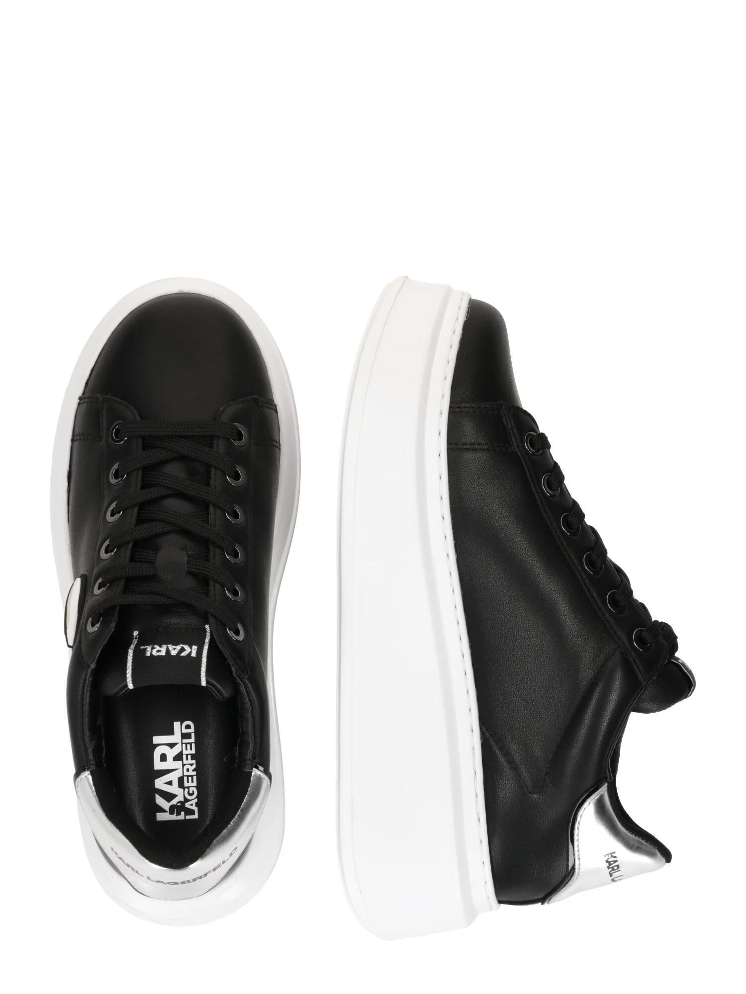 Karl Lagerfeld Sneaker low alb kitt / negru / argintiu / alb - Pled.ro