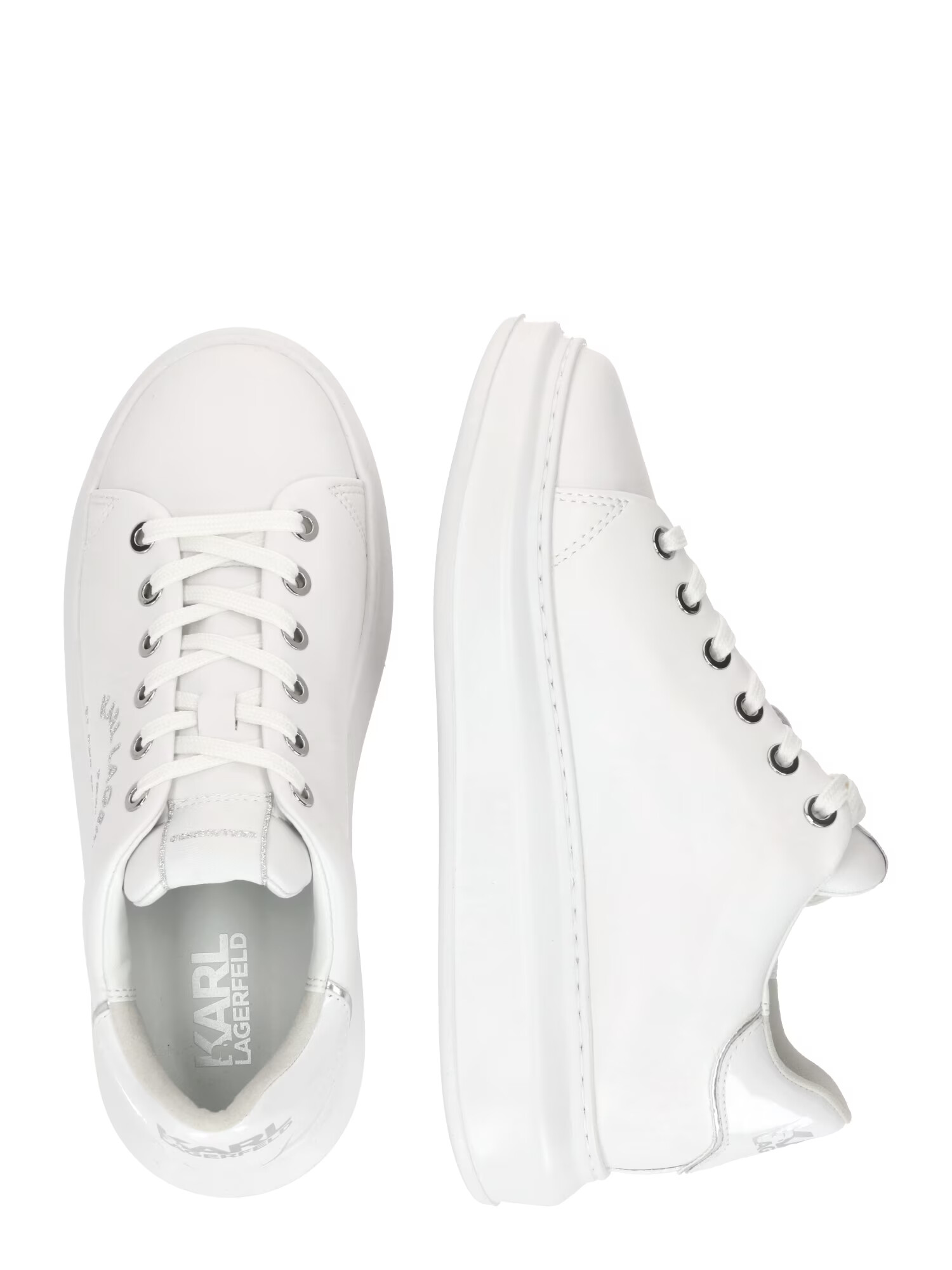 Karl Lagerfeld Sneaker low argintiu / alb - Pled.ro