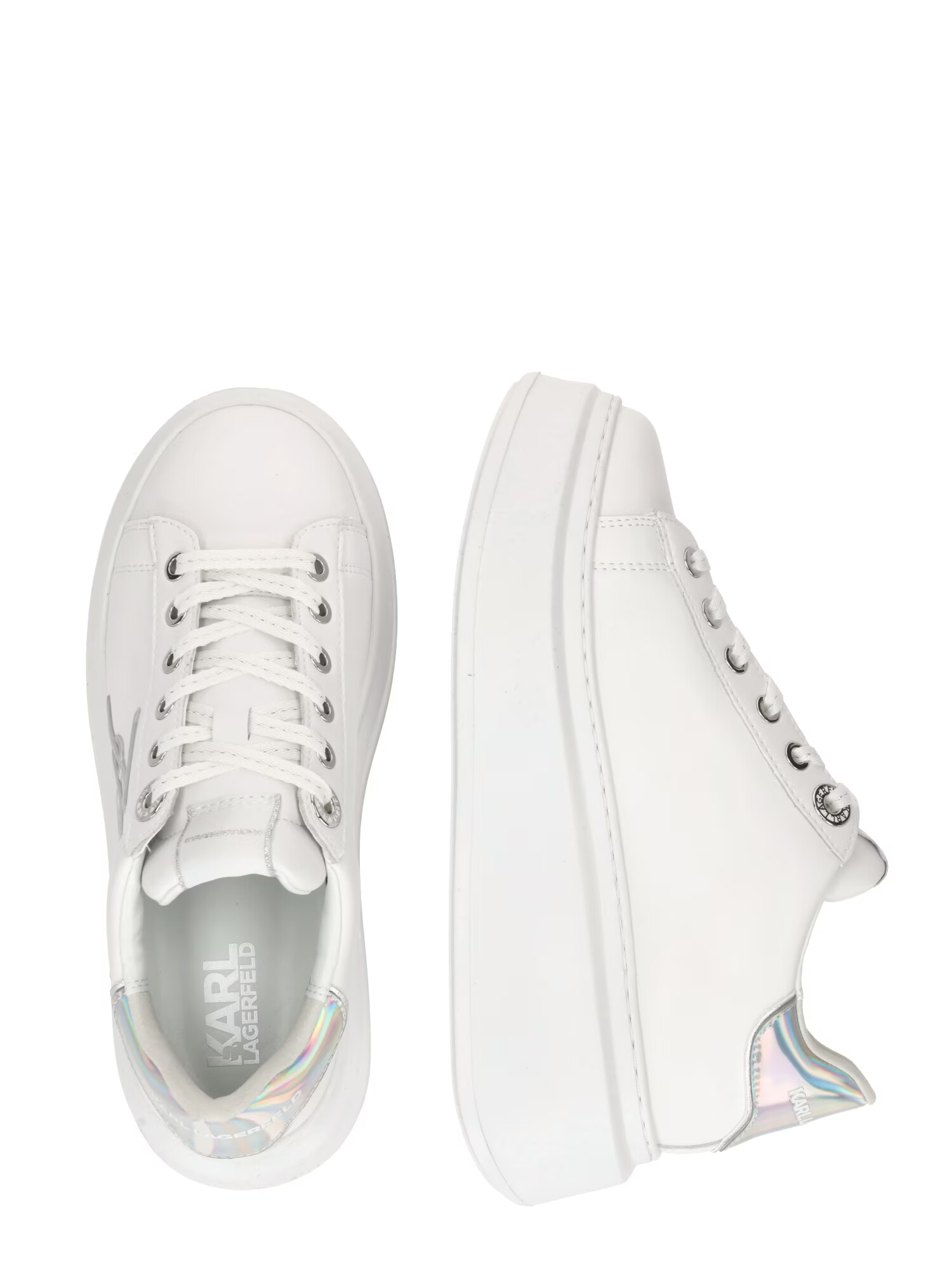 Karl Lagerfeld Sneaker low argintiu / alb - Pled.ro