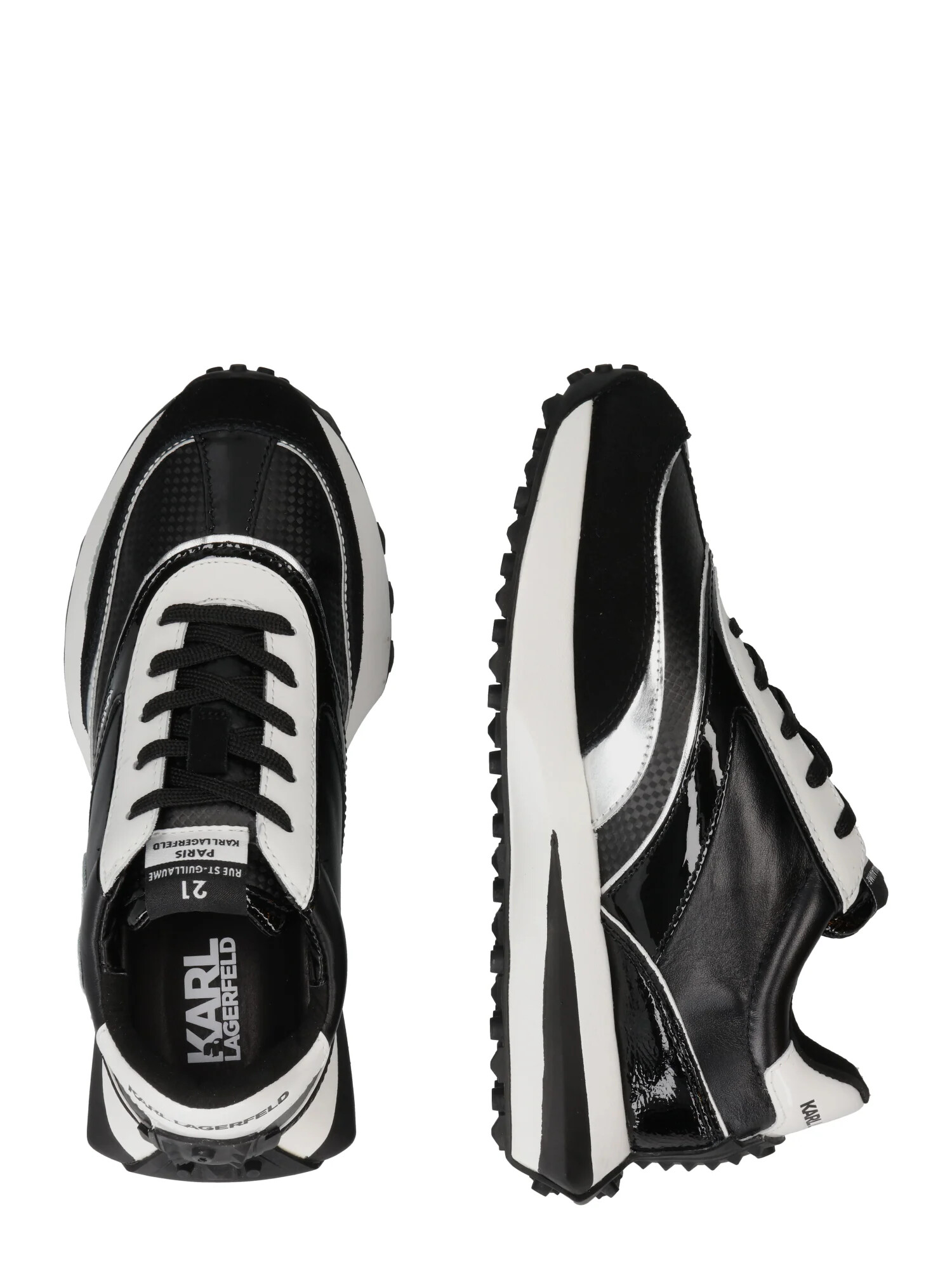 Karl Lagerfeld Sneaker low bej / negru / argintiu / alb - Pled.ro