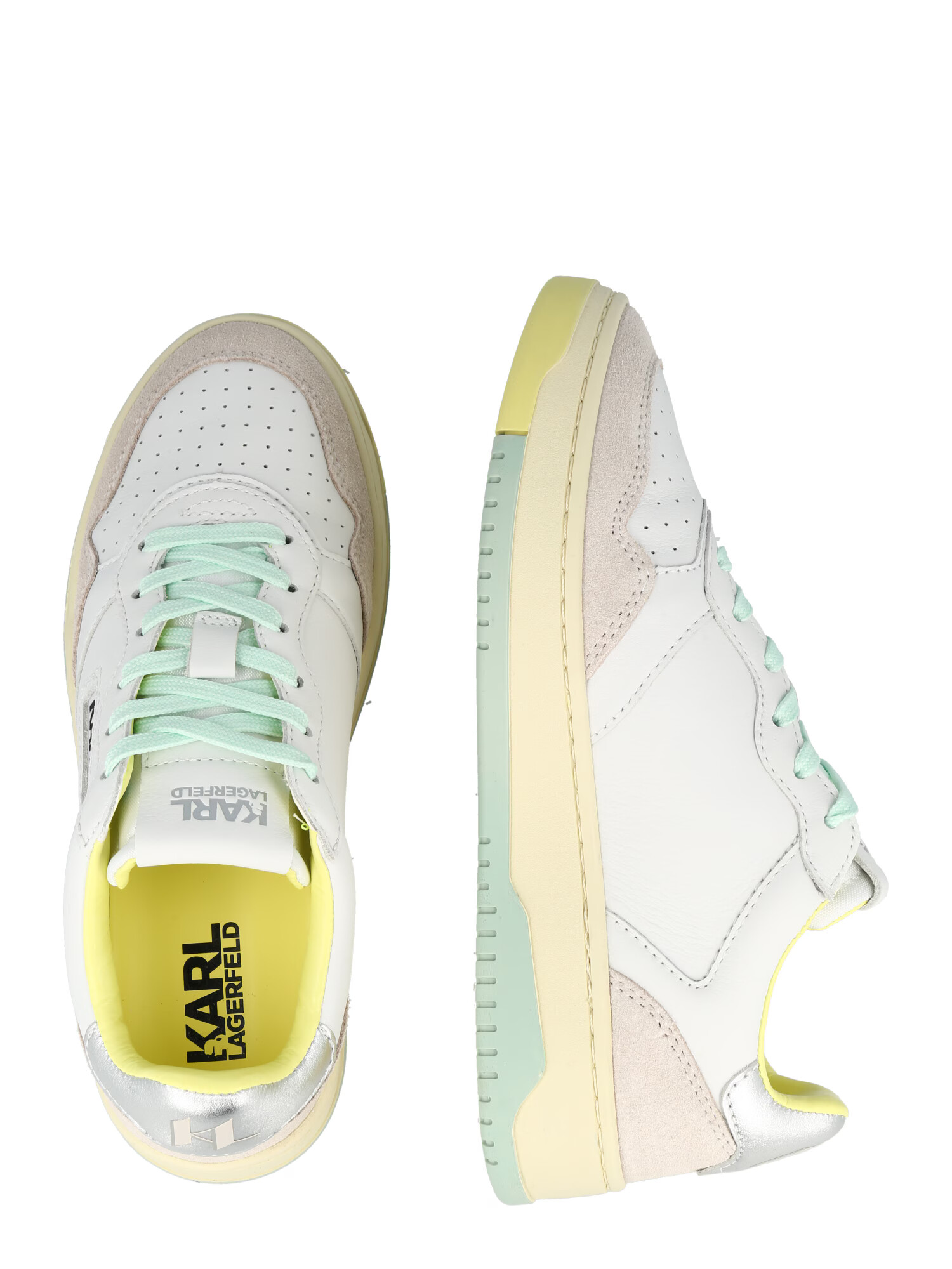 Karl Lagerfeld Sneaker low culoarea pielii / verde mentă / argintiu / alb - Pled.ro