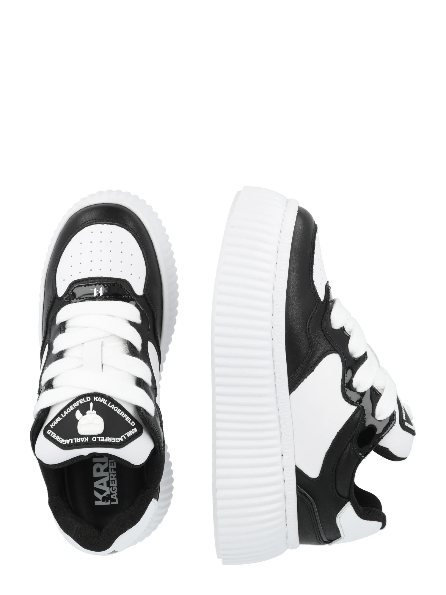 Karl Lagerfeld Sneaker low 'KREEPER' negru / alb - Pled.ro